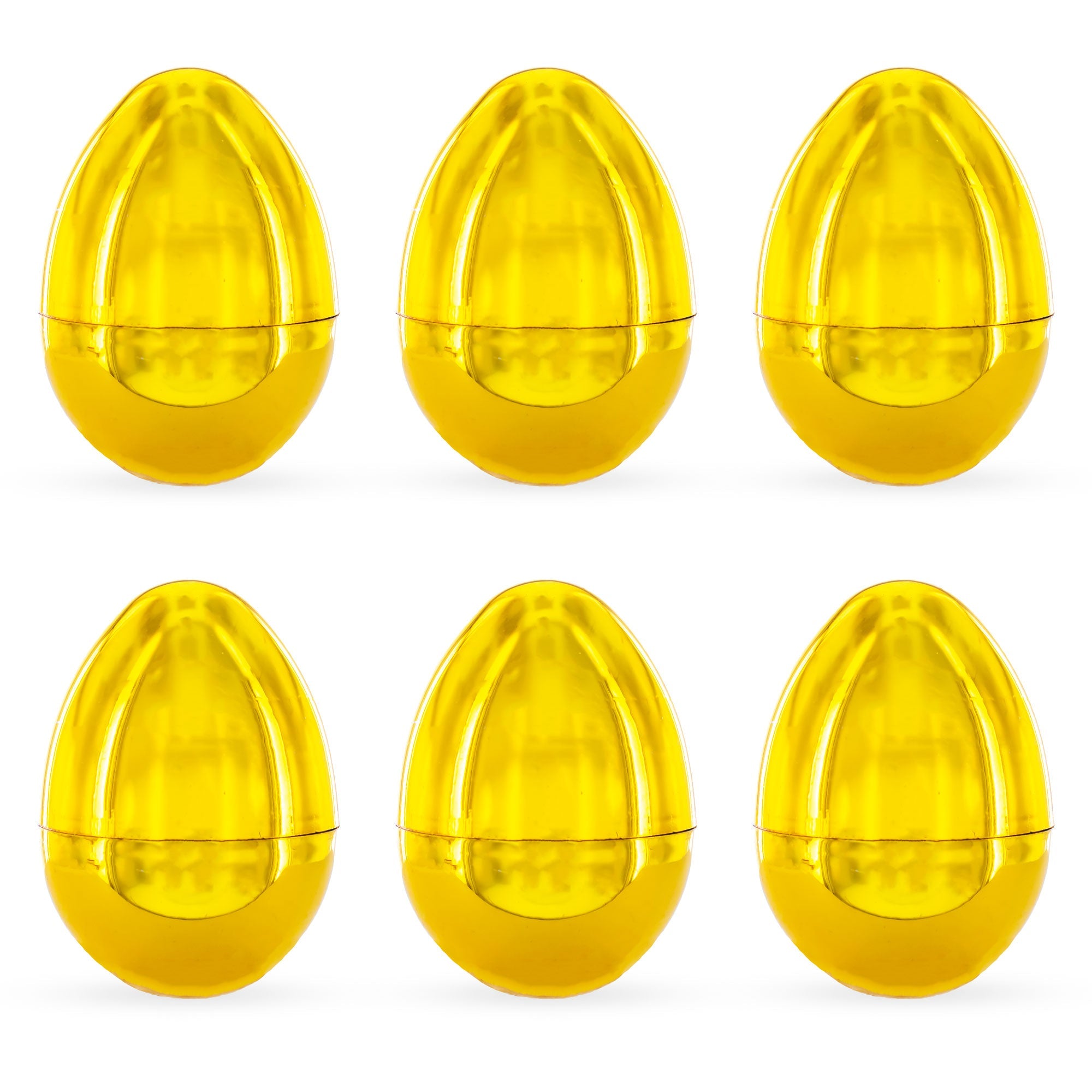 Set Of 6 Shiny Gold-tone Easter Eggs 2.25 Inches