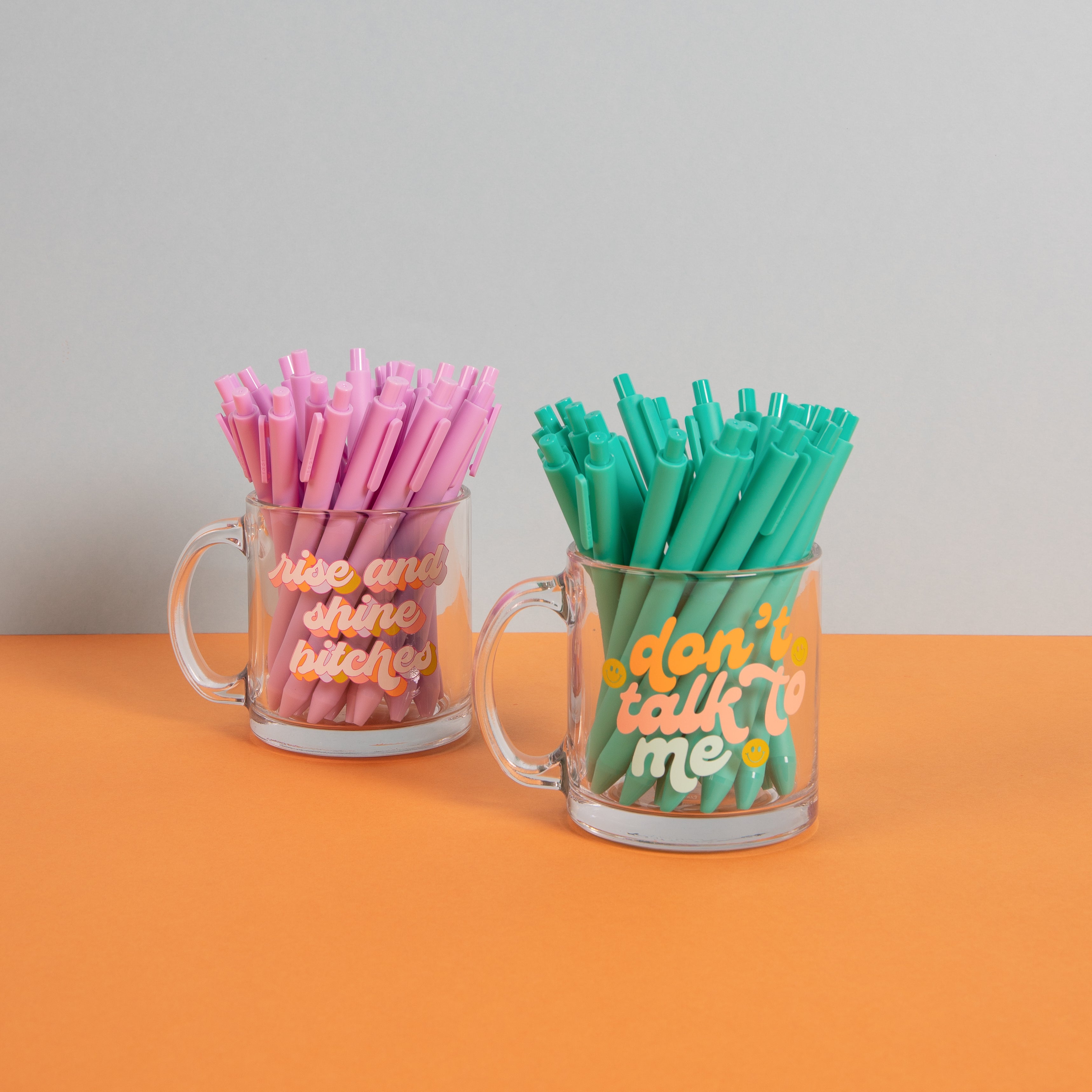 Rise And Shine Bitches Clear Glass Mug