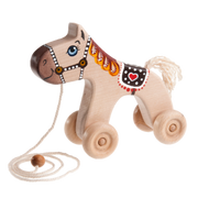 Wooden Horse Pull Toy Painted