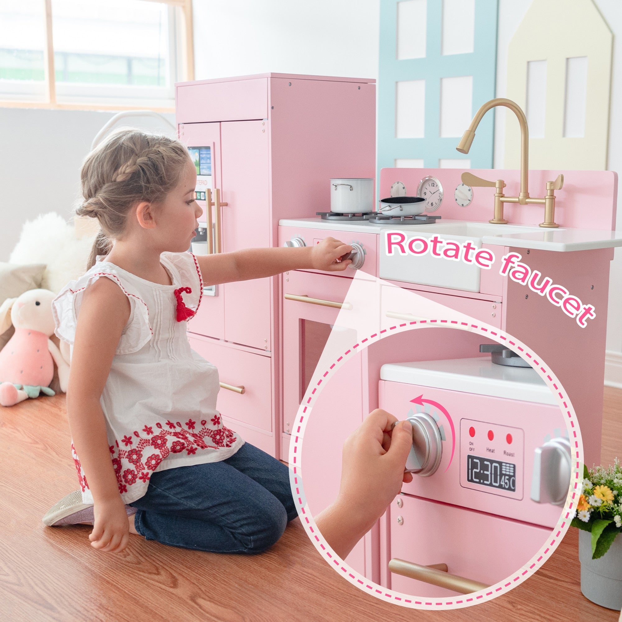 Little Chef Charlotte Play Kitchen & Refrigerator Set, Pink