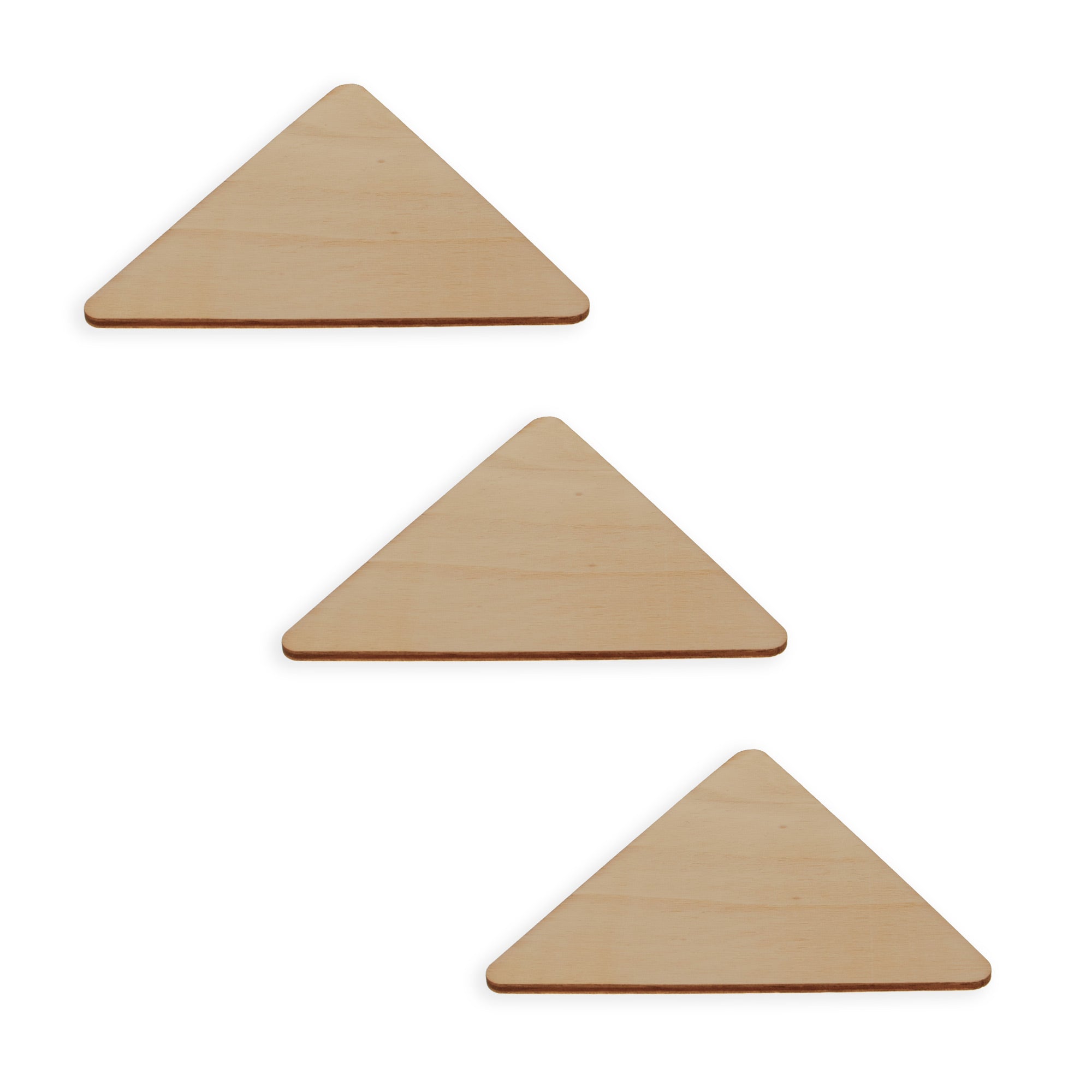 3 Triangles Unfinished Wooden Shapes Craft Cutouts Diy Unpainted 3d Plaques 4 Inches