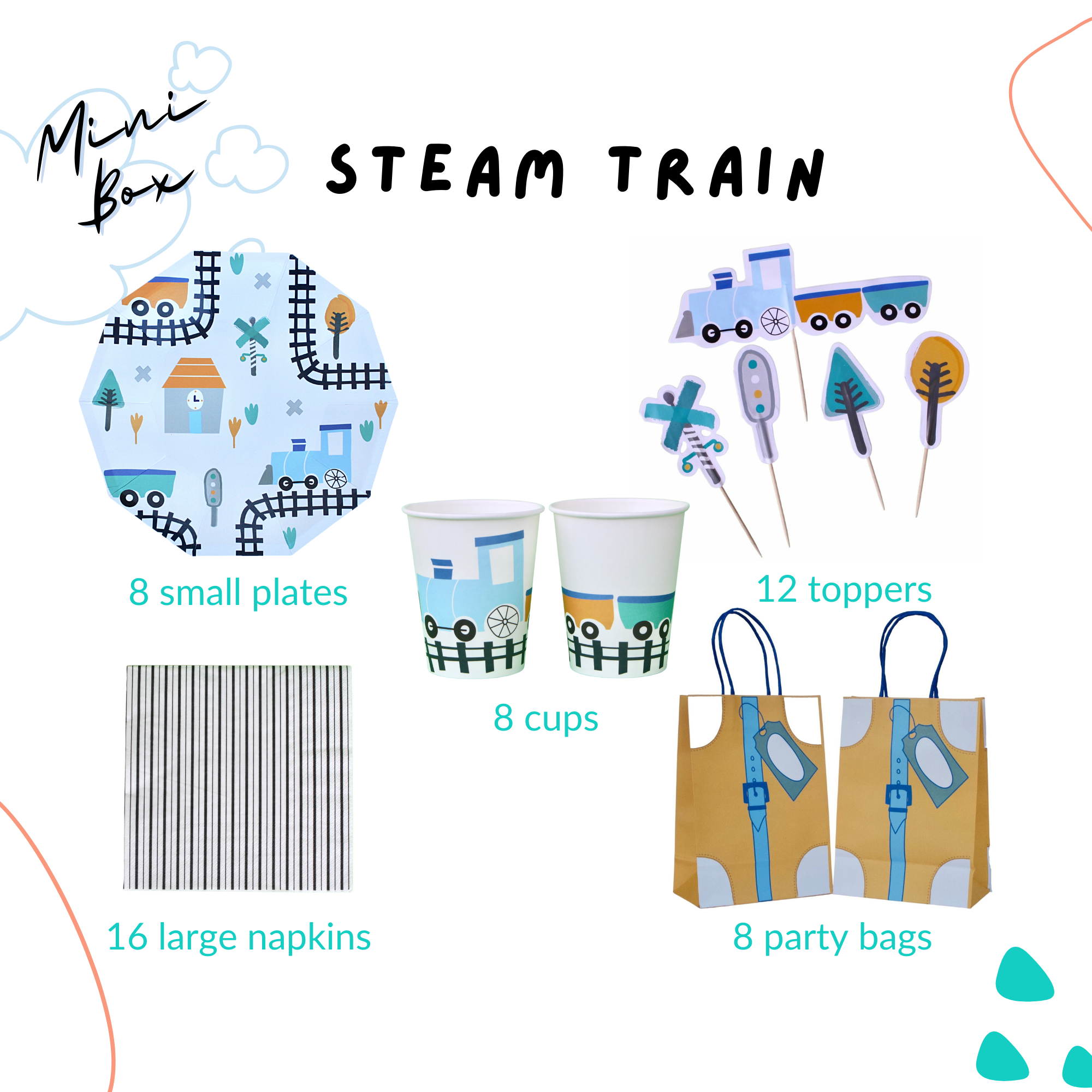 Steam Train Party Supplies In A Box