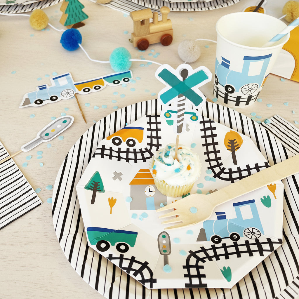 Steam Train Small Plates (set Of 8)