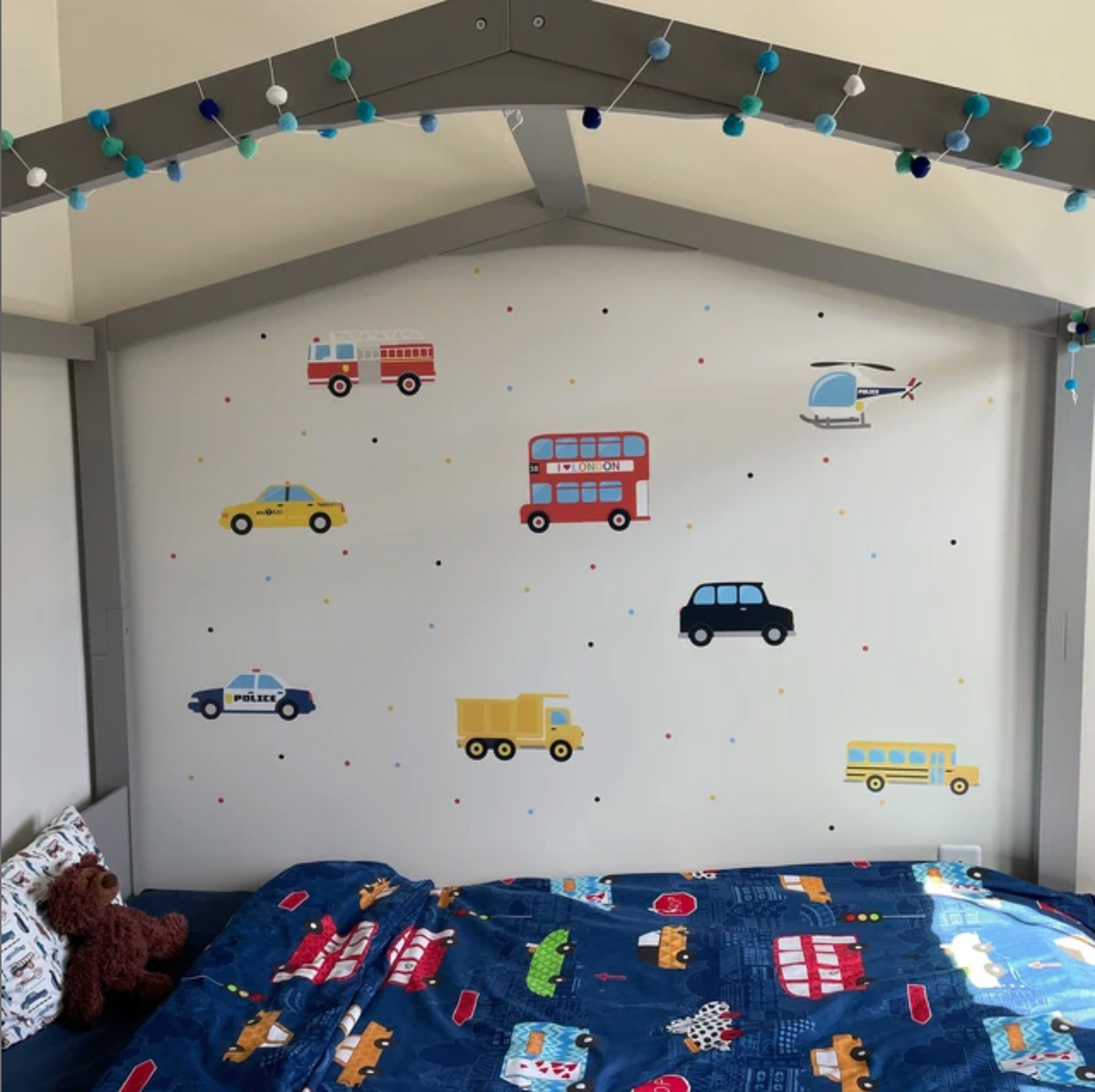 City Transportation Vintage Vehicles - Fabric Nursery Wall Art Decals
