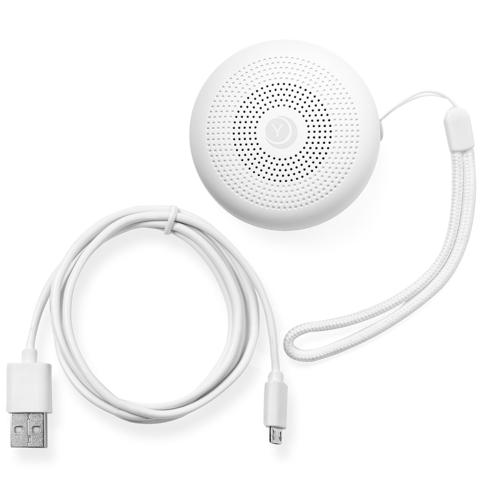 Travel Mini Sound Machine With Nightlight, White, And Travel Case