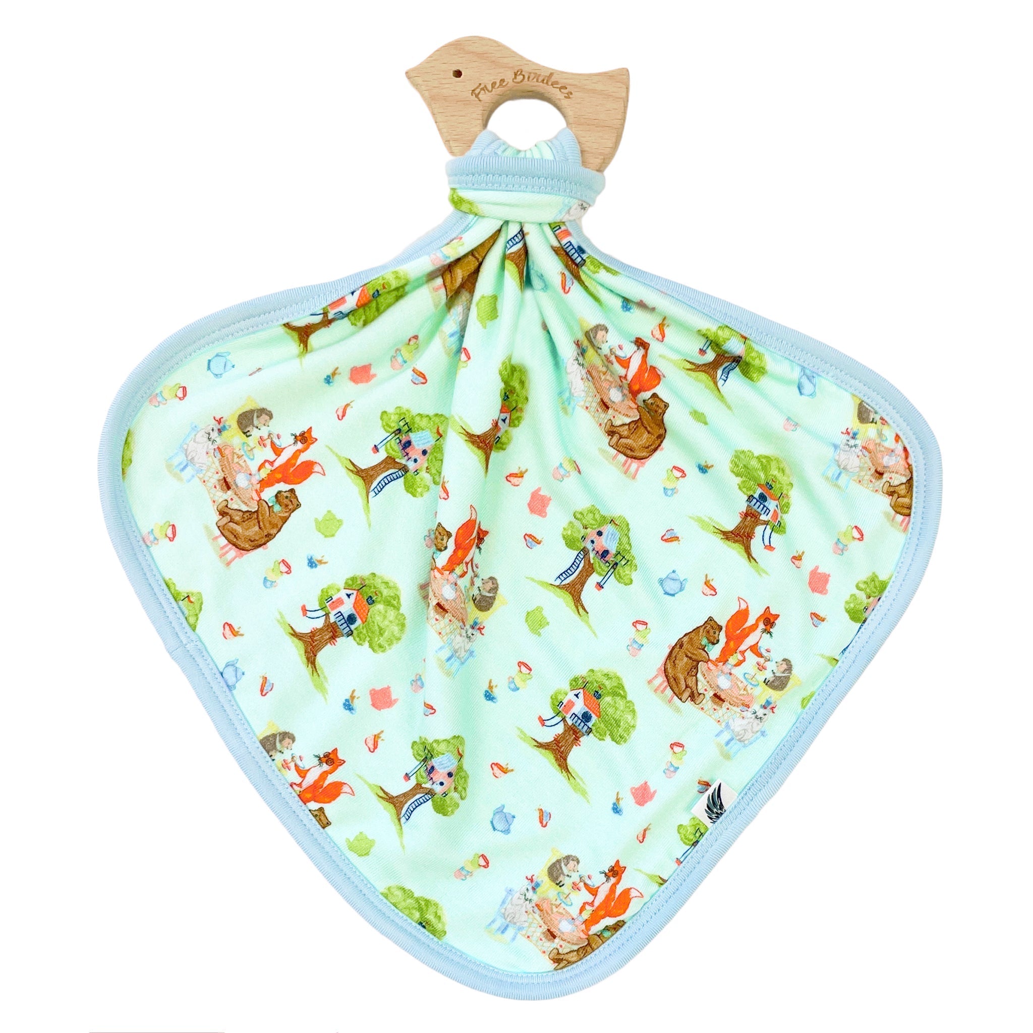 Tree House Party Lovey With Wooden Teether