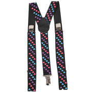 Tri Colored Heart Suspenders