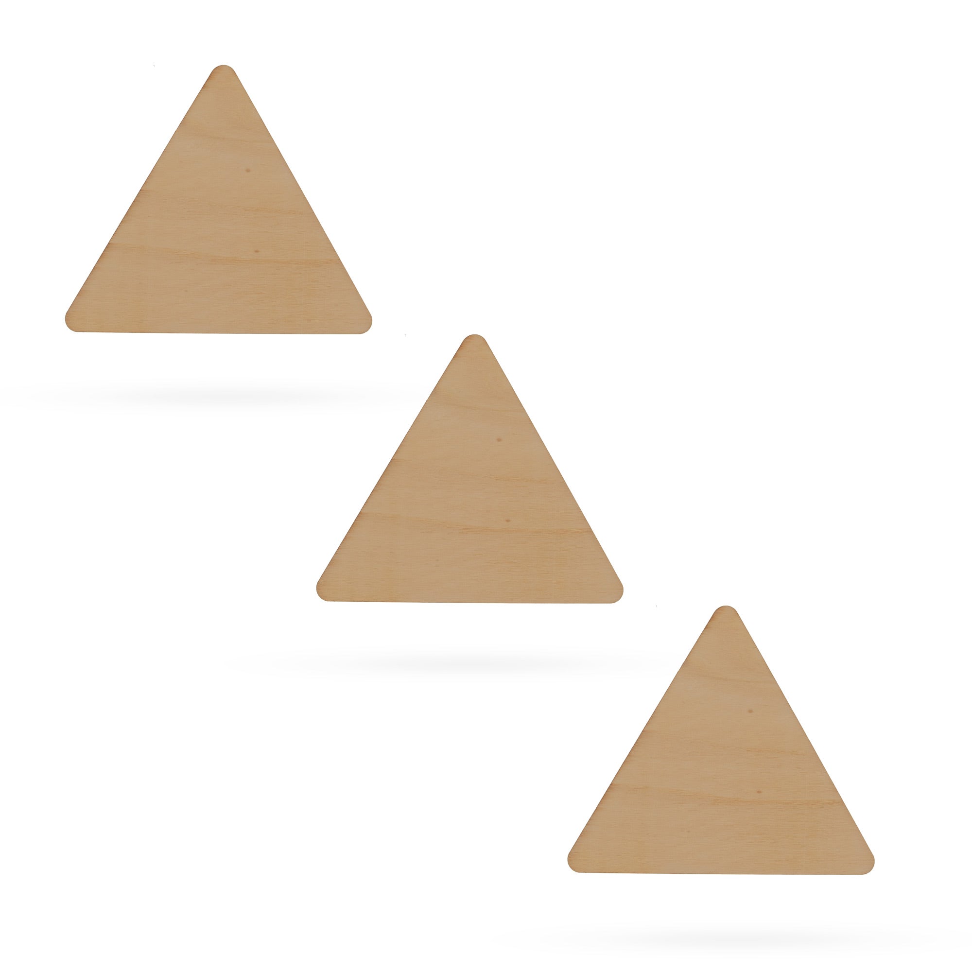 3 Triangles Unfinished Wooden Shapes Craft Cutouts Diy Unpainted 3d Plaques 4 Inches