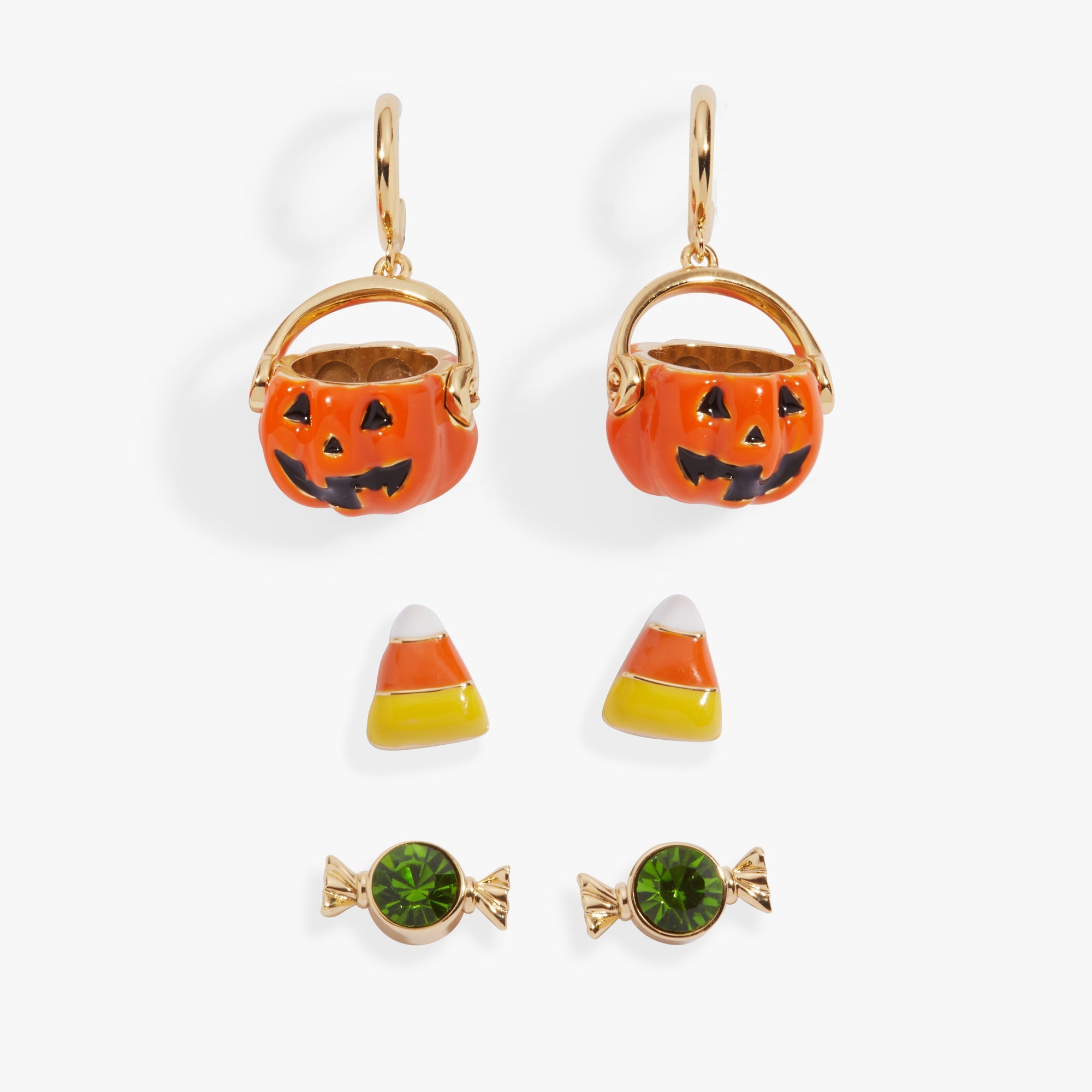 'trick Or Treat' Earring Set Of 3