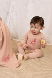 Embroidered Flower/star Footie