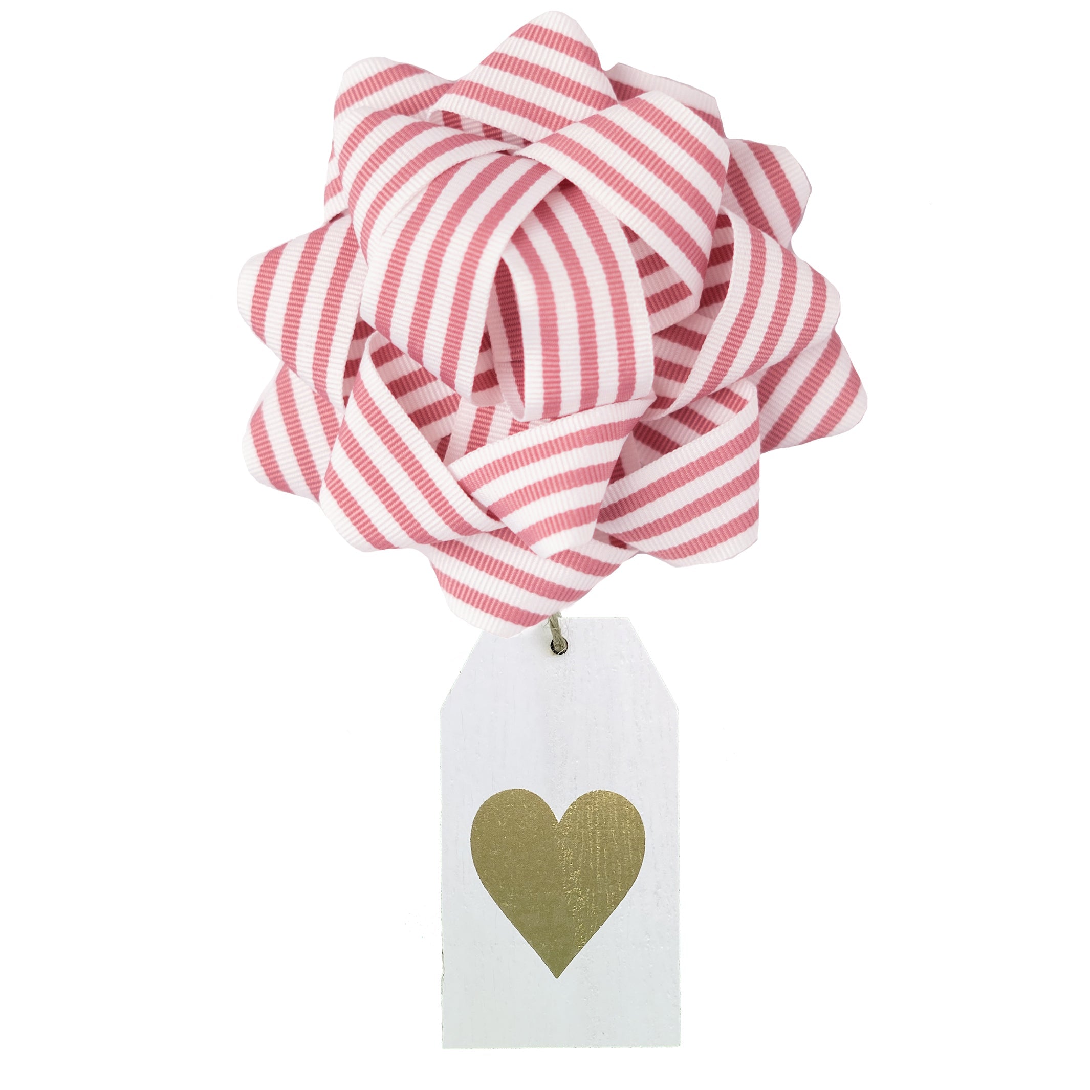 Charm: Wooden Tag With Gold Heart (reusable Gift Wrap Bags – Sustainable, Foldable, Eco-friendly)