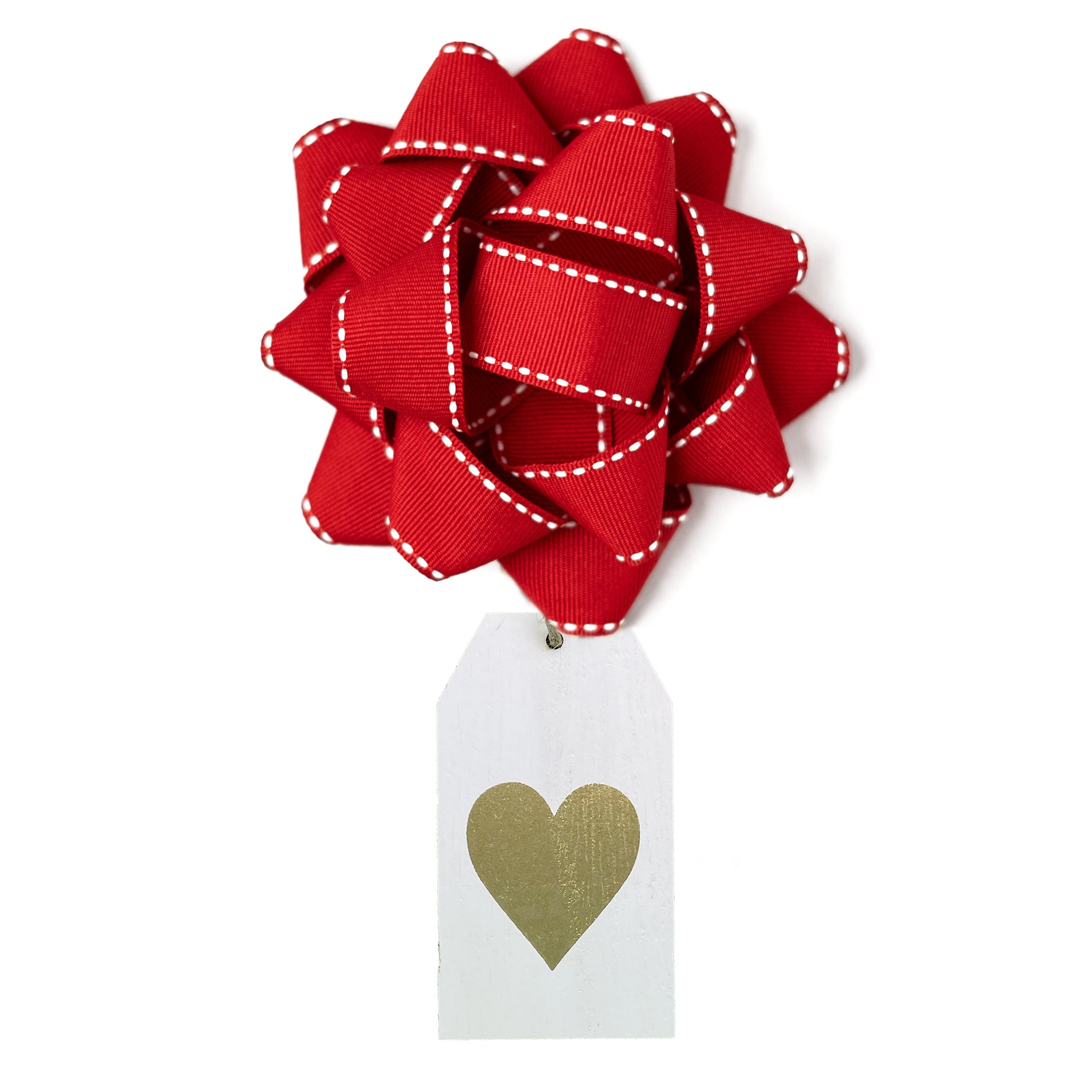 Charm: Wooden Tag With Gold Heart (reusable Gift Wrap Bags – Sustainable, Foldable, Eco-friendly)