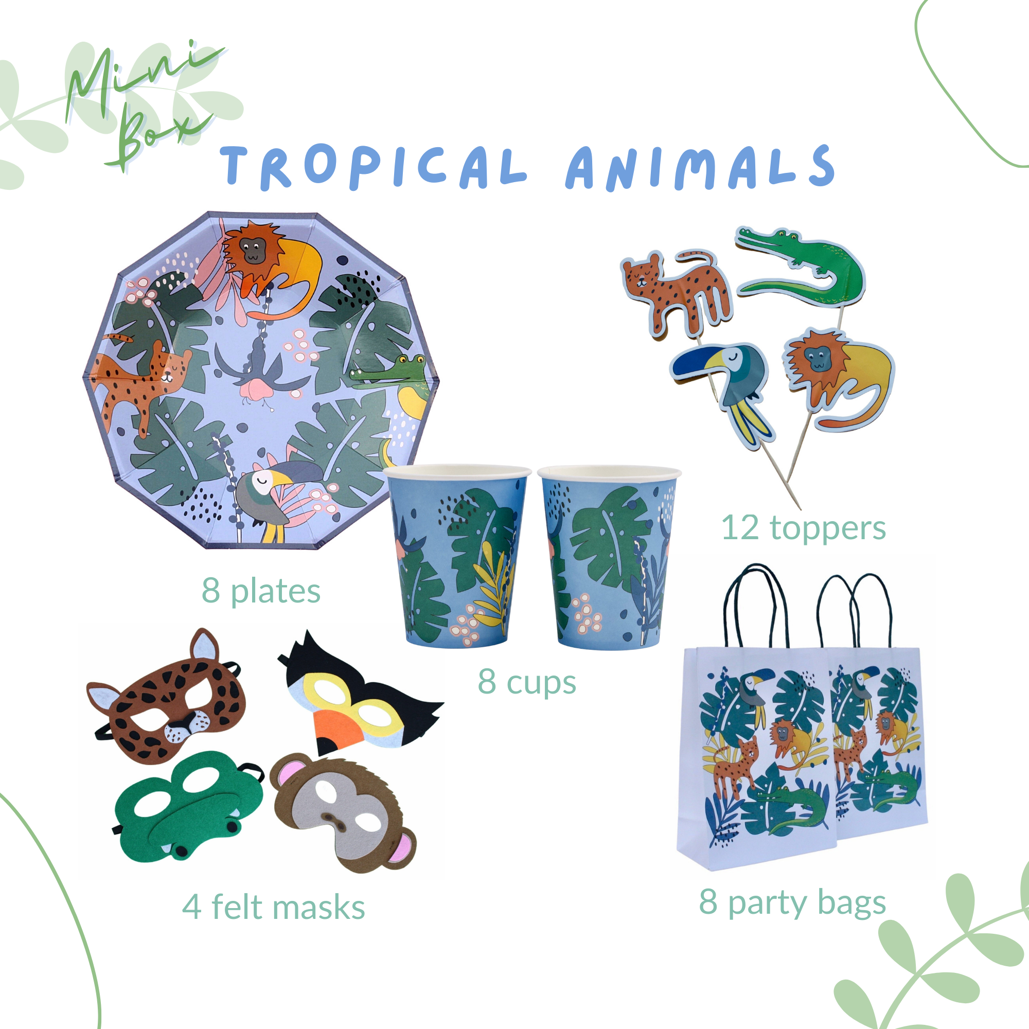 Tropical Animals Party Supplies In A Box
