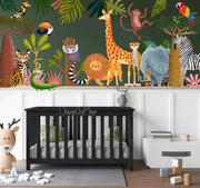 Jungle Animals Tropical Theme - Fabric Nursery Wall Art Decals