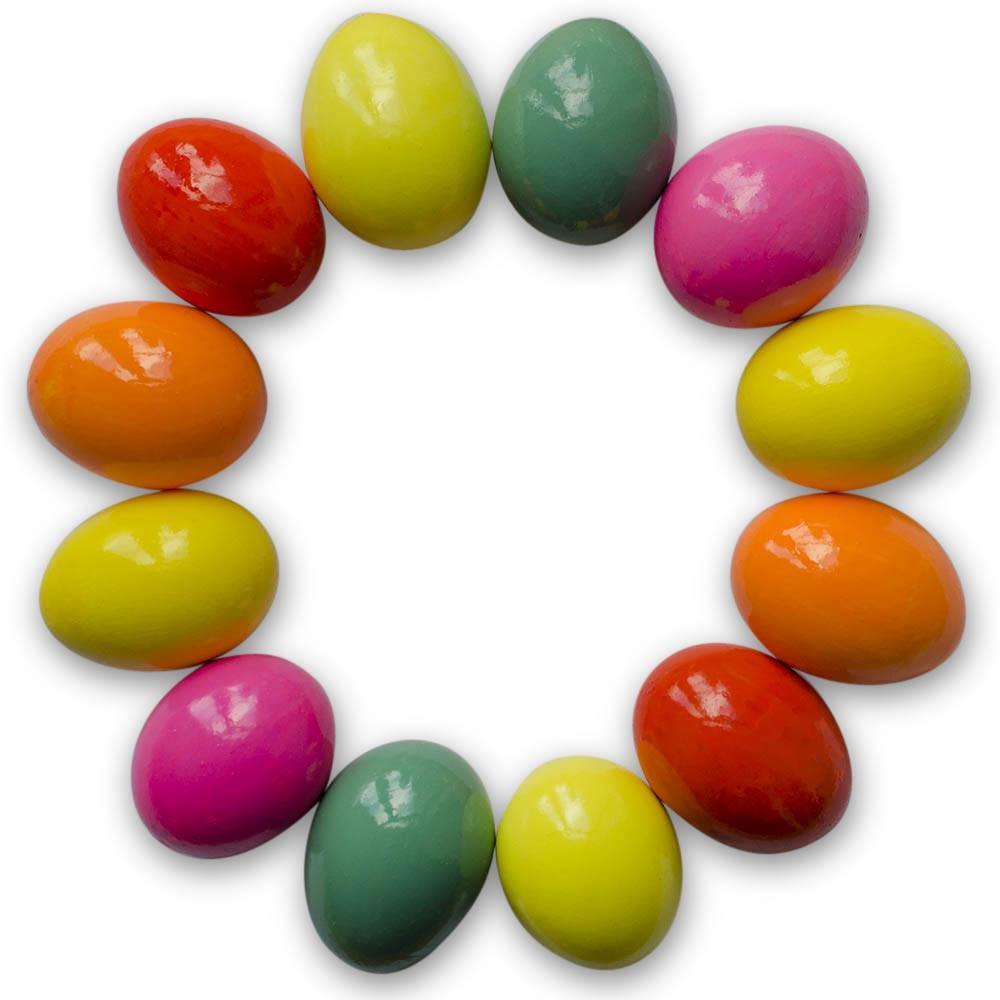 Set Of 12 Real Eggshell Pysanky Easter Eggs 2.5 Inches