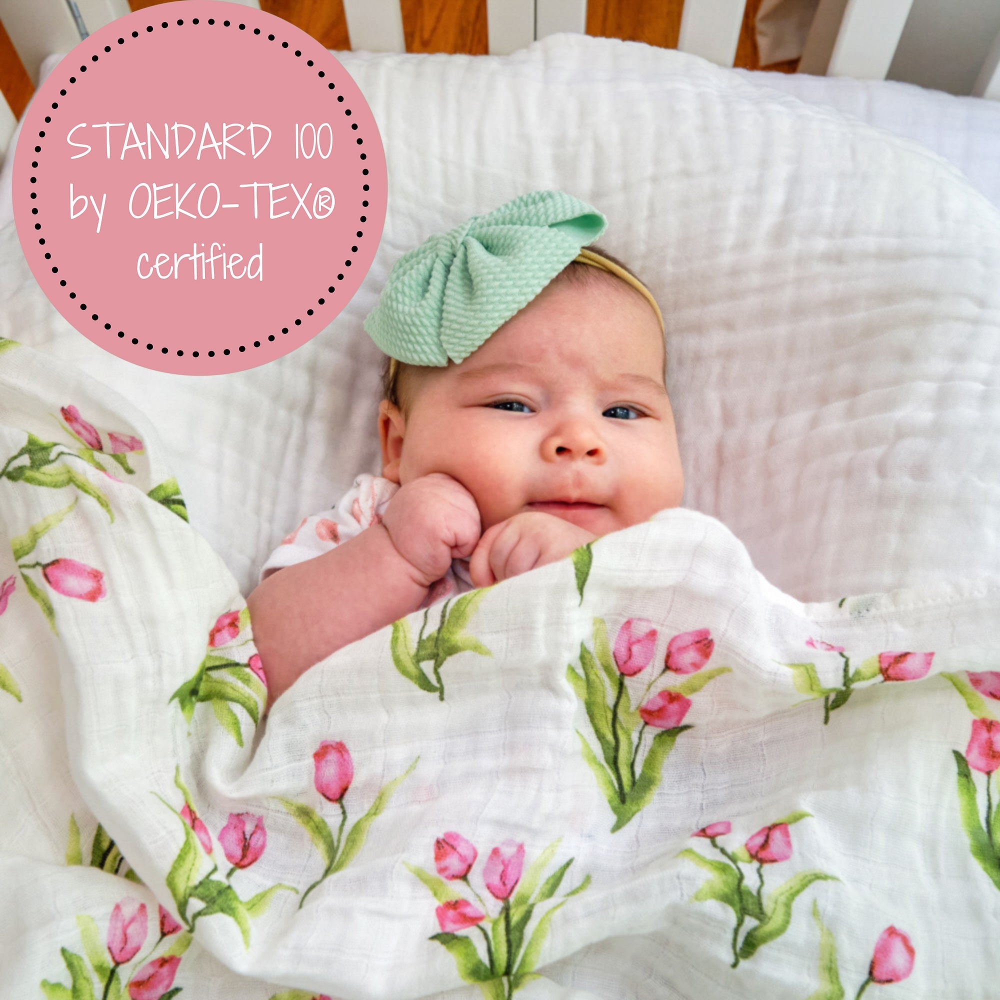 Tulip Garden Swaddle Blanket