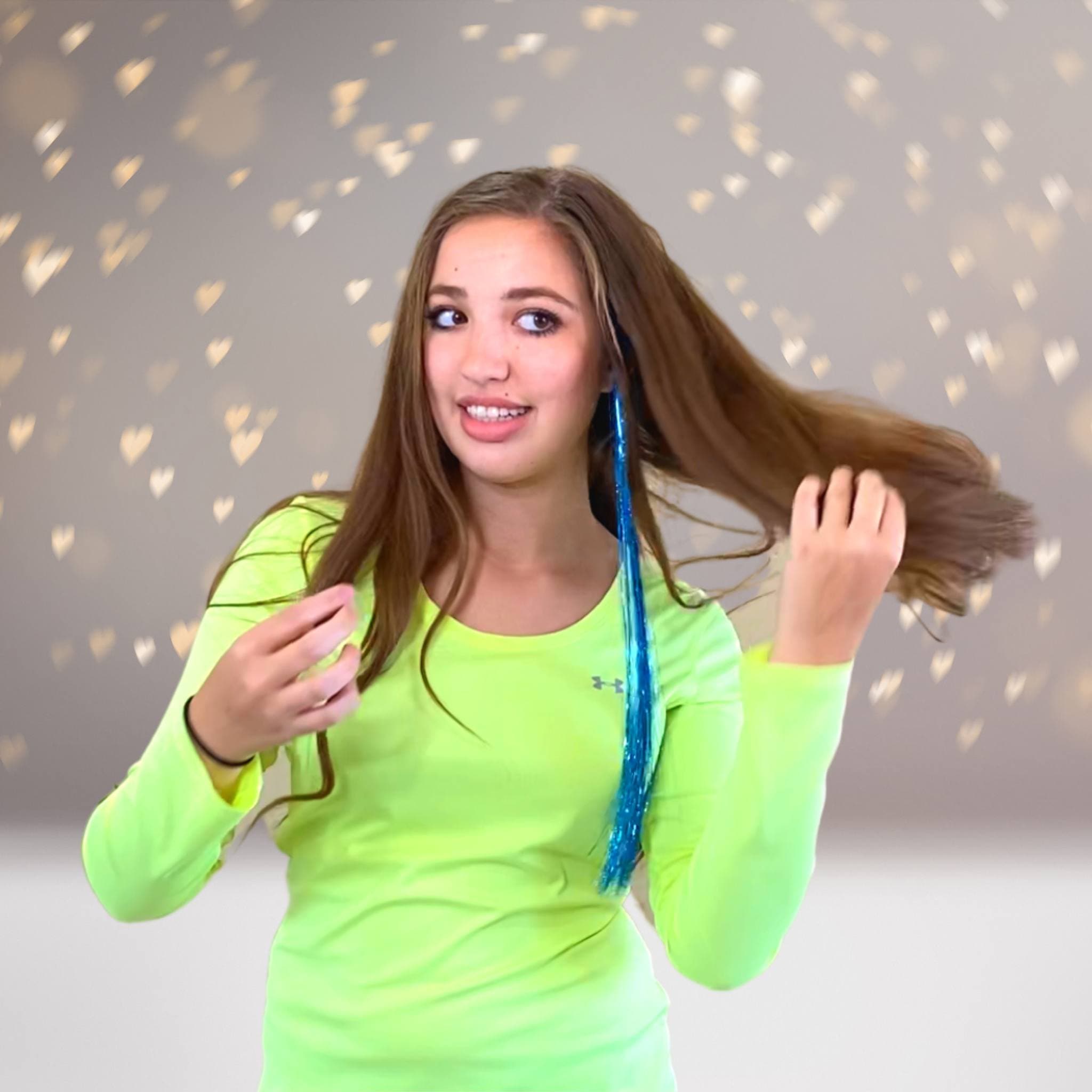 Turquoise Hologram Hair Tinsel Extension