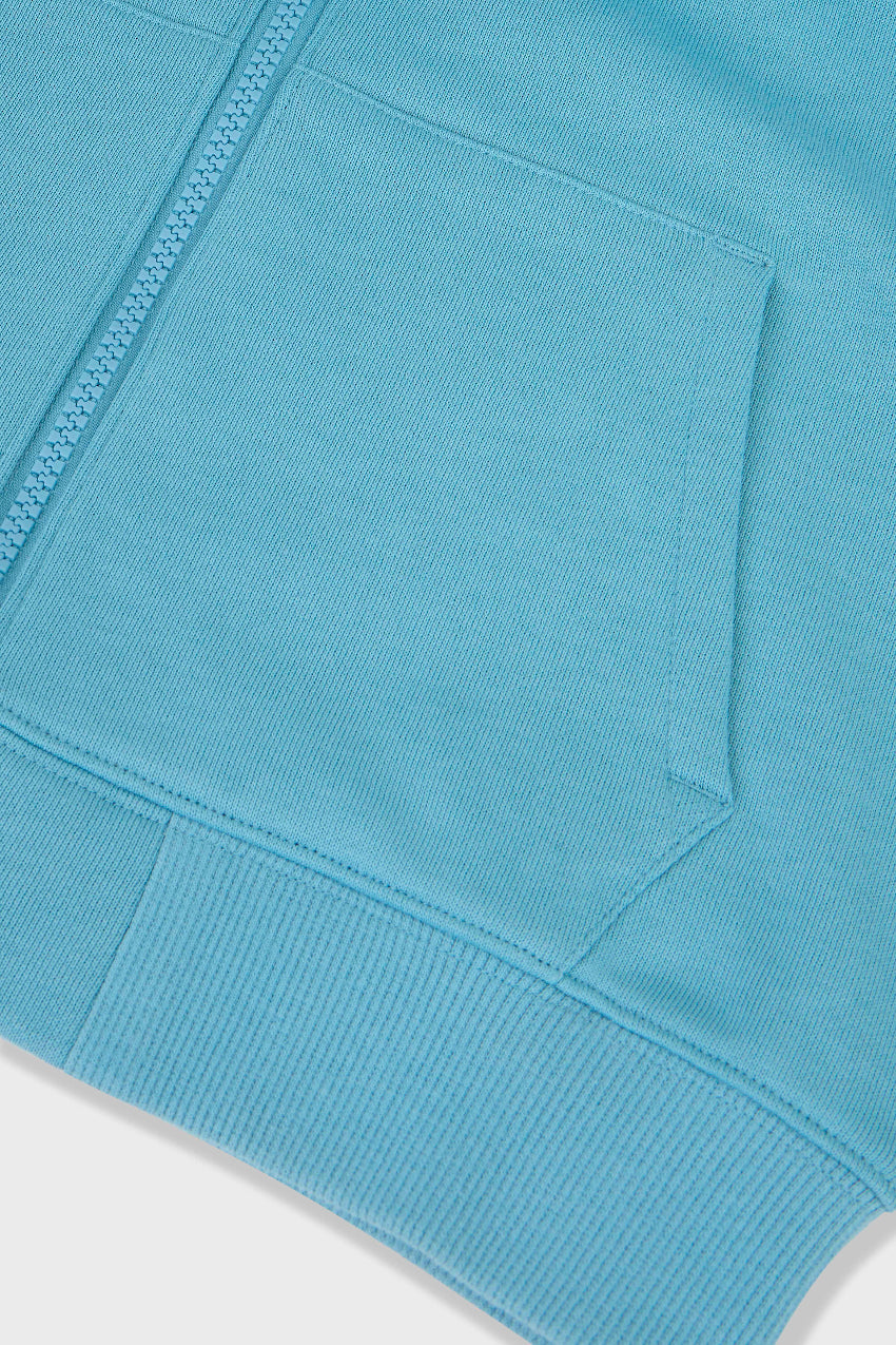 Relaxed Cotton Zip Up Hoodie