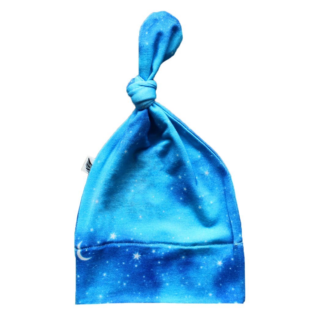 Twilight Stars & Moon Knotted Hat (0-3m)