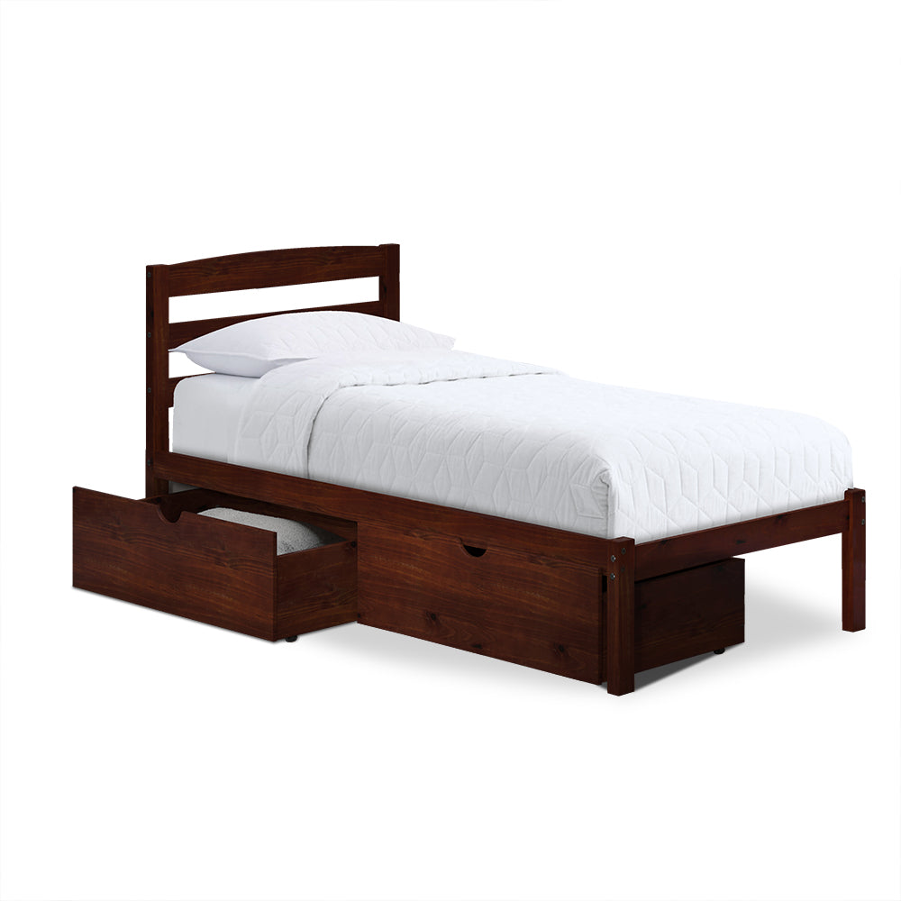 P'kolino Twin Bed with Storage Drawers - Cherry