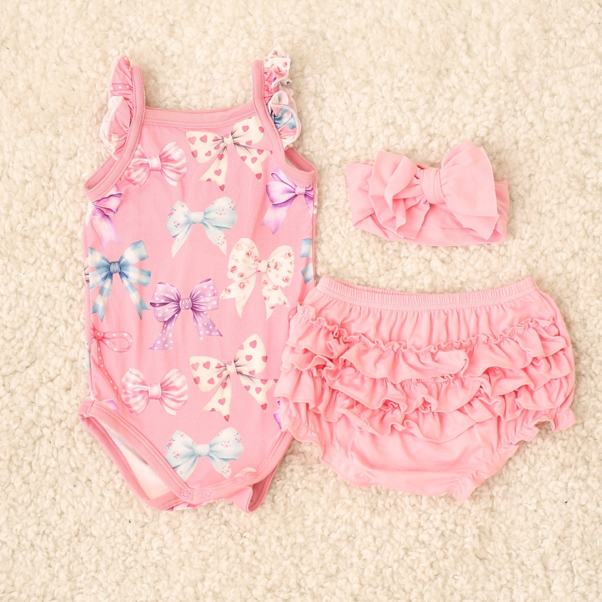 Twinkle Ties Ruffle Bloomer Set