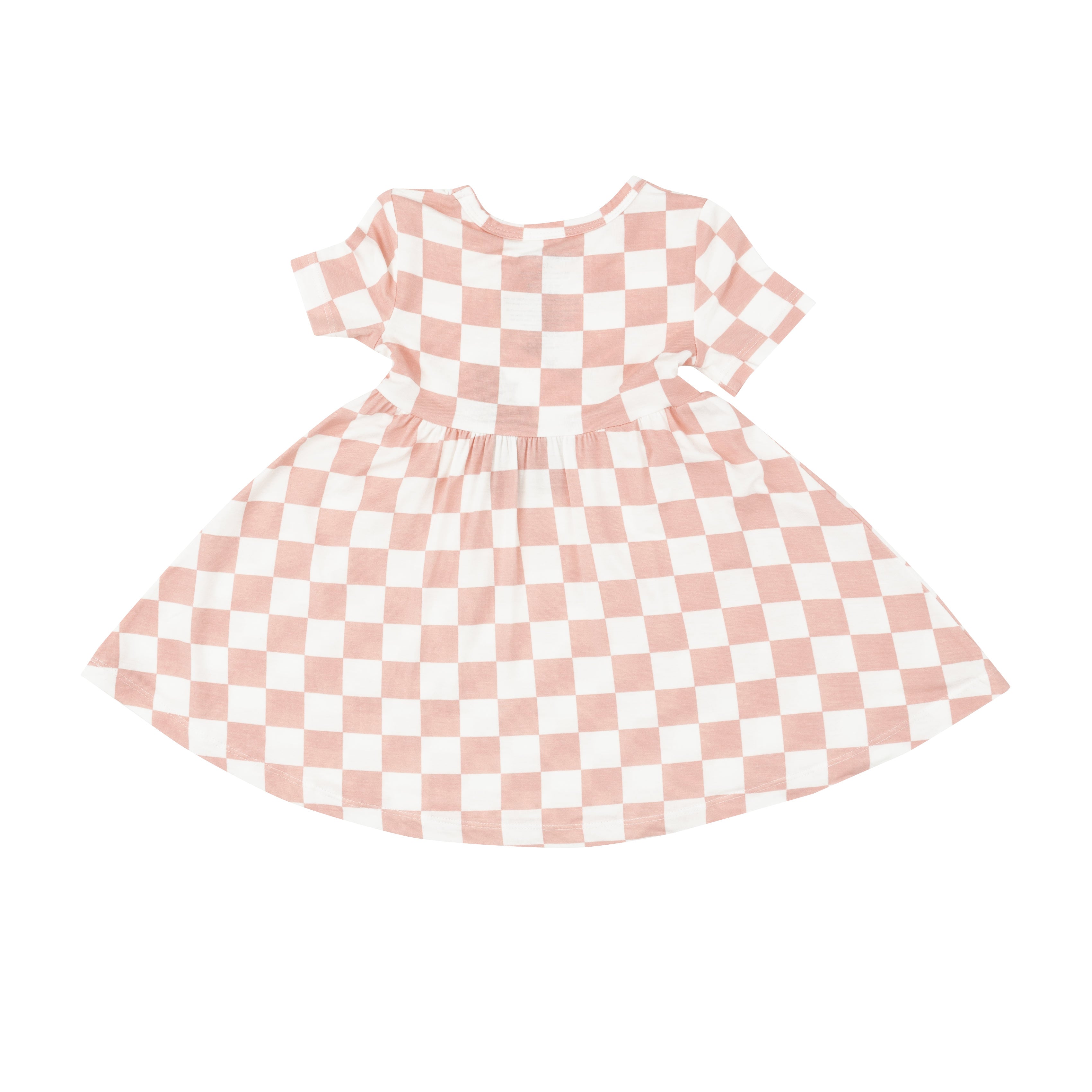 Twirly S/s Dress - Checkerboard Pink