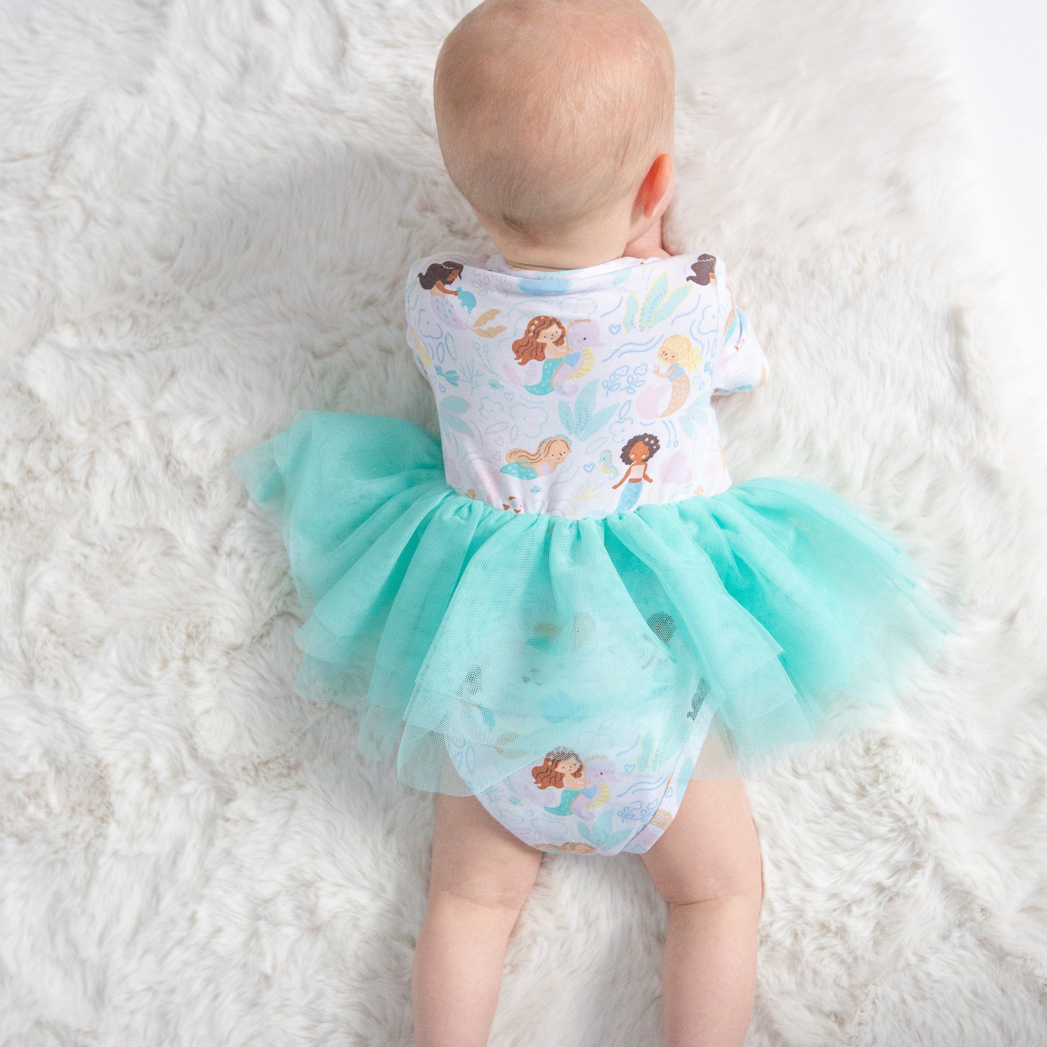 Twirly S/s Tutu Bodysuit Dress - Magical Mermaids