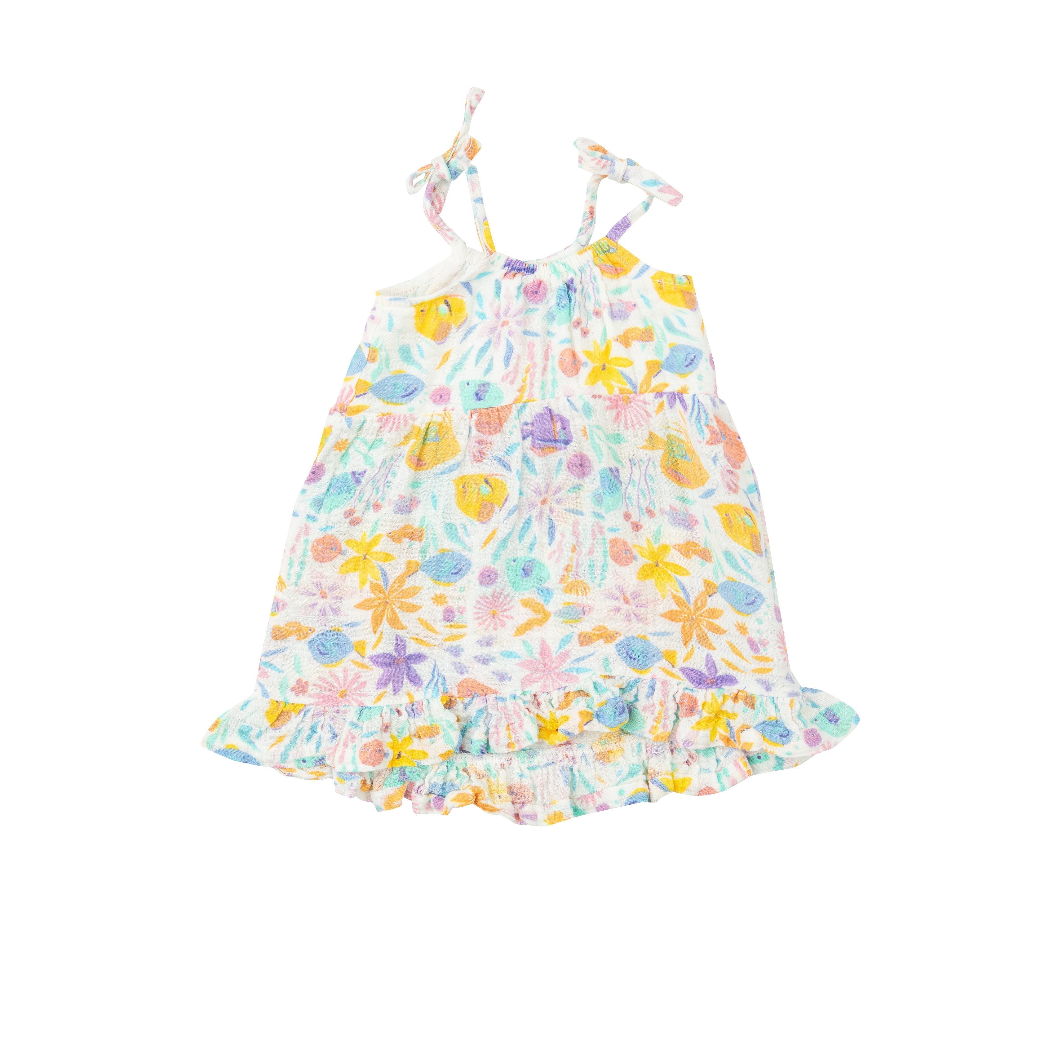 Twirly Tank Dress & Diaper Cover - Tropical Fish Floral