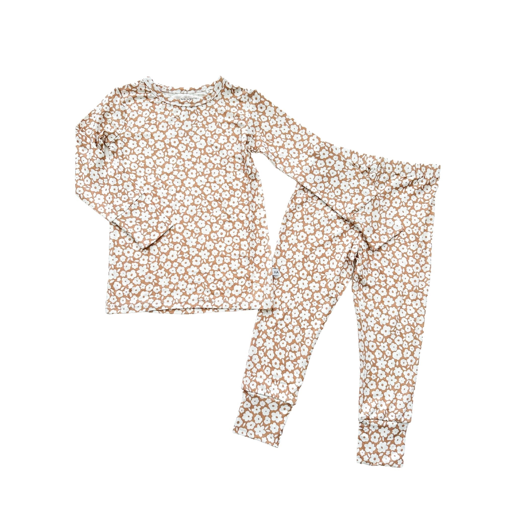Two-piece Pajama Set - Mocha Ditsy