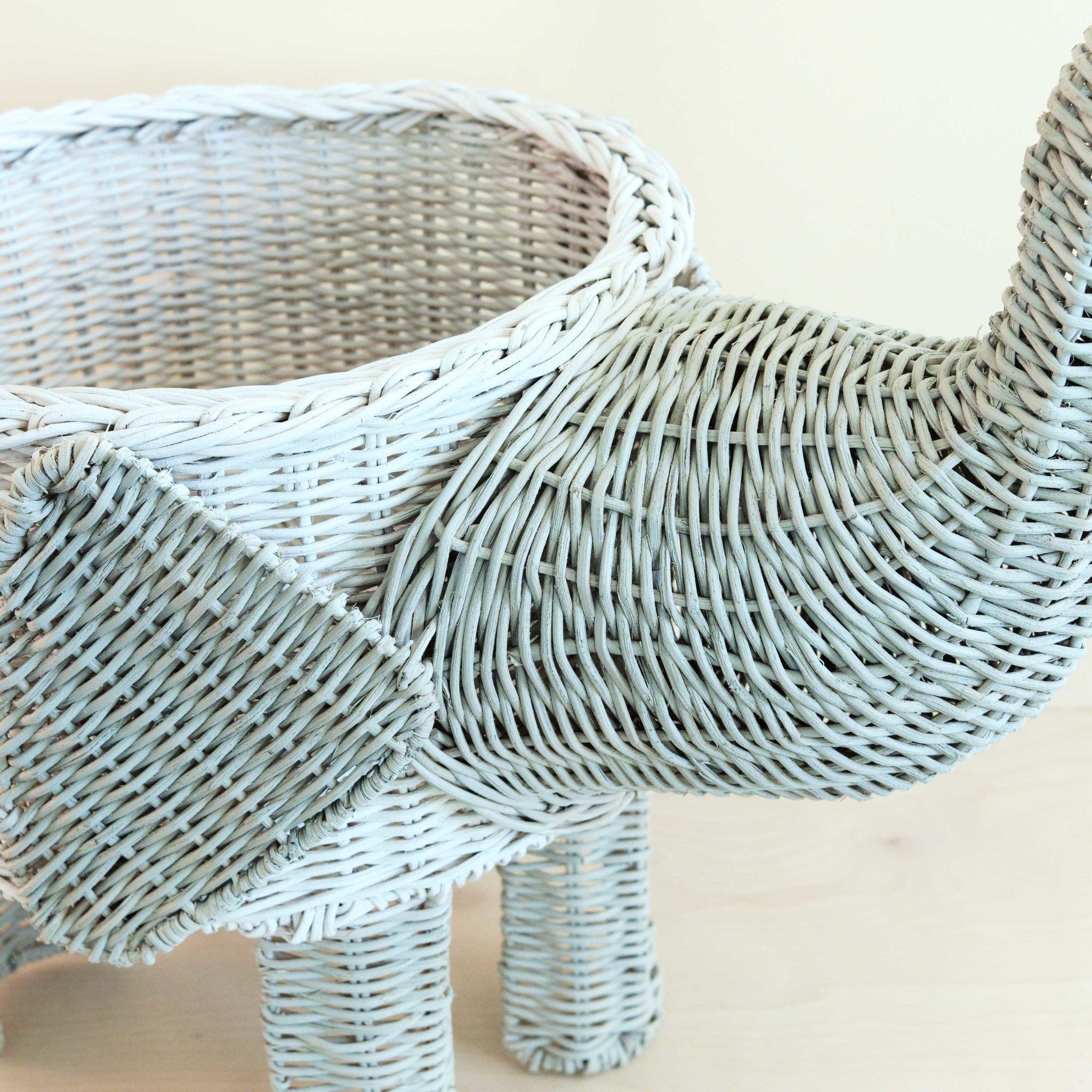Two-tone Rattan Elephant Basket - Wicker Organizer | Likhâ