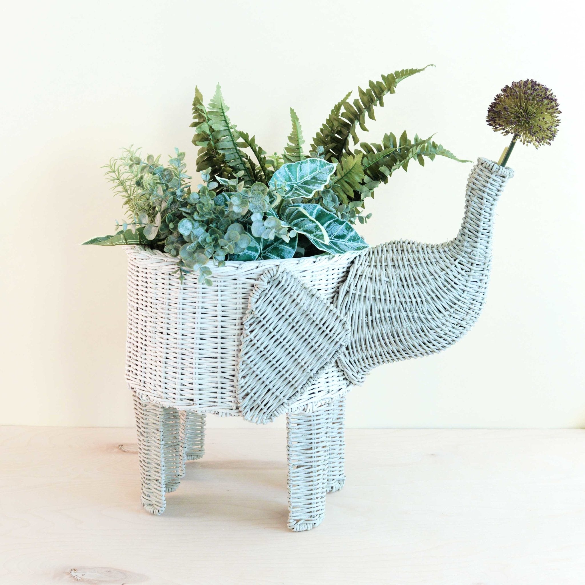 Two-tone Rattan Elephant Basket - Wicker Organizer | Likhâ