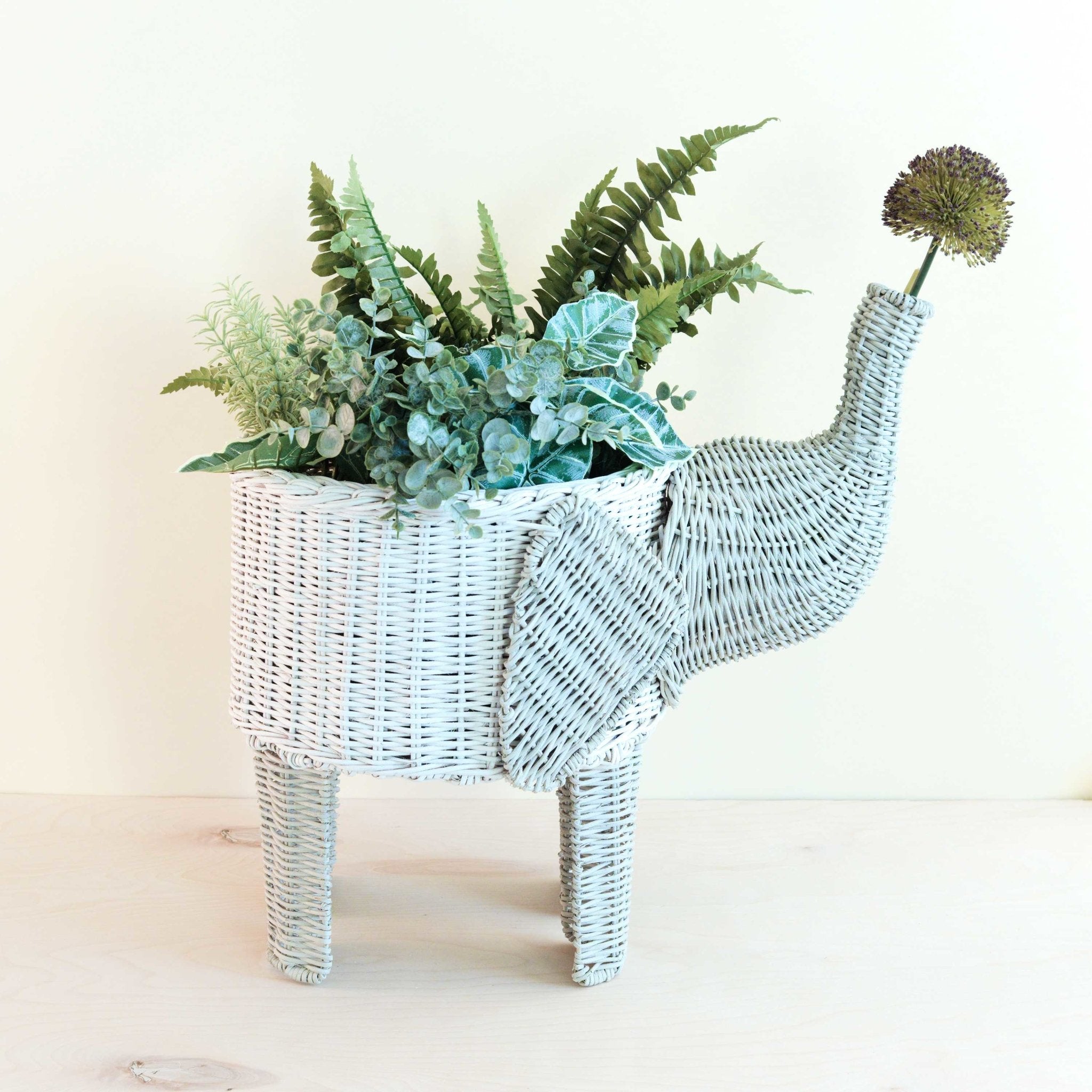 Two-tone Rattan Elephant Basket - Wicker Organizer | Likhâ