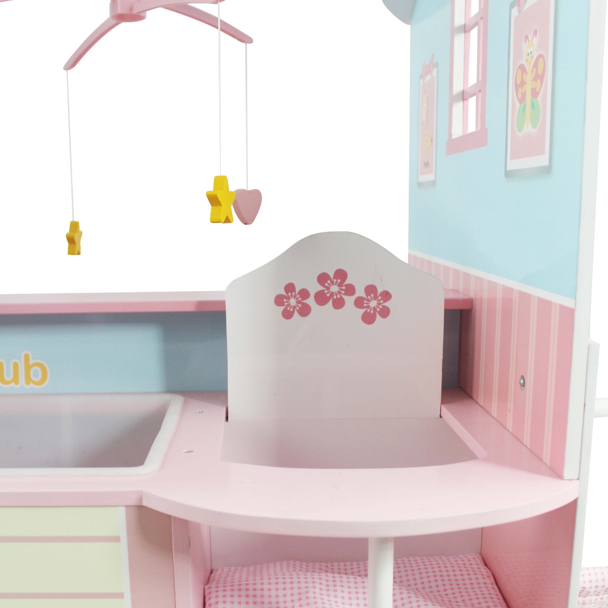 Olivia's Little World Baby Doll Changing Station Dollhouse With Storage, Multicolor