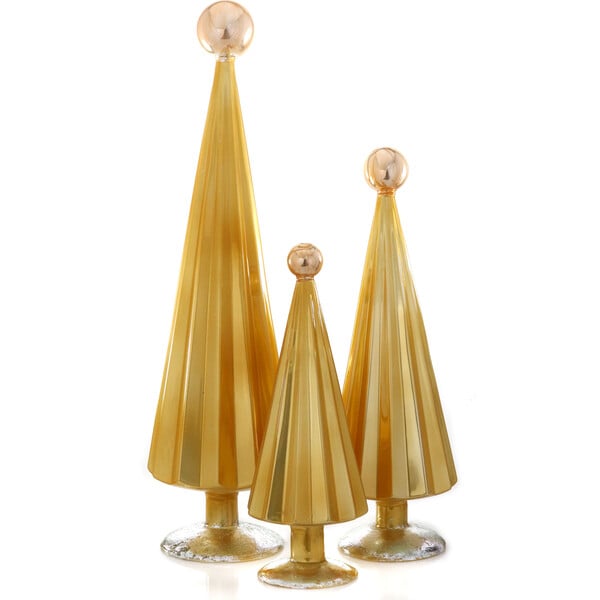 Pleated Tree, Yellow Peach Set Of 3