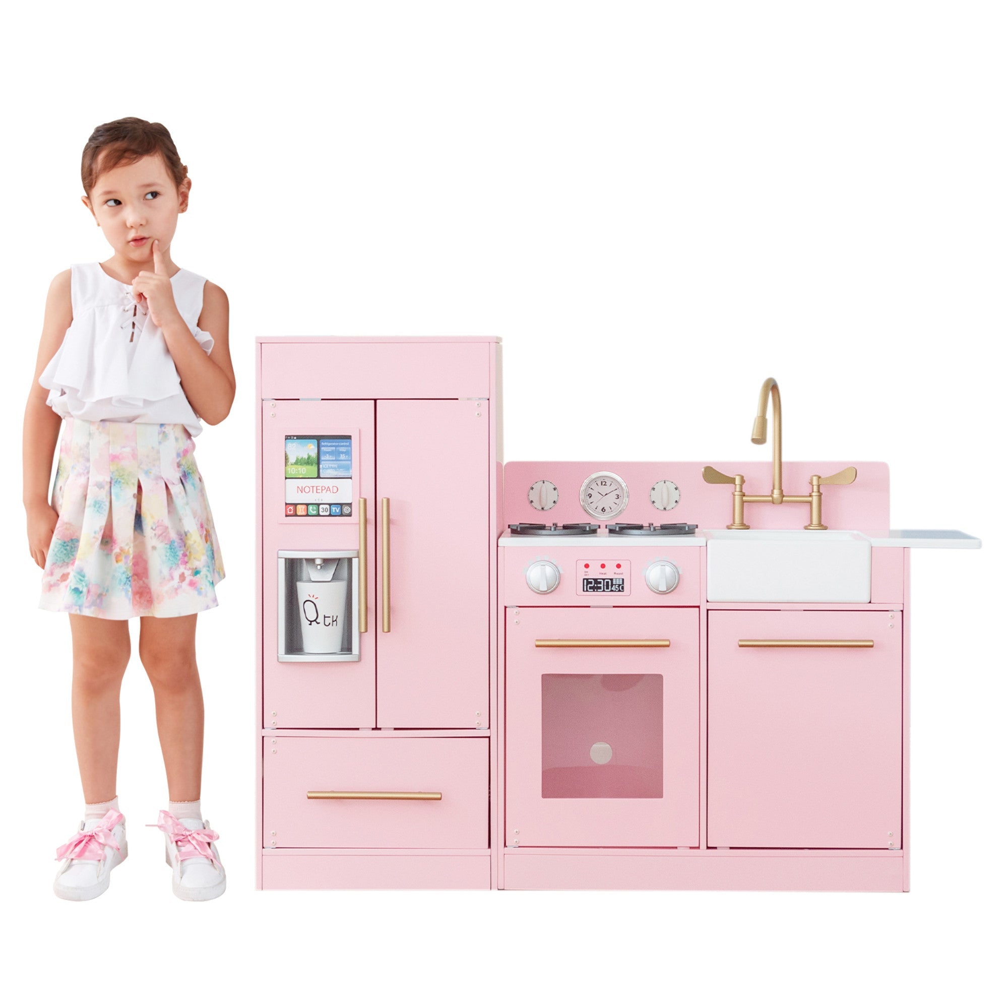 Little Chef Charlotte Play Kitchen & Refrigerator Set, Pink