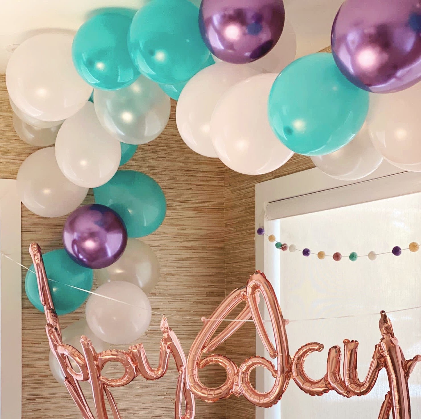 Mint, Pastel Pink And Purple Balloon Garland Kit