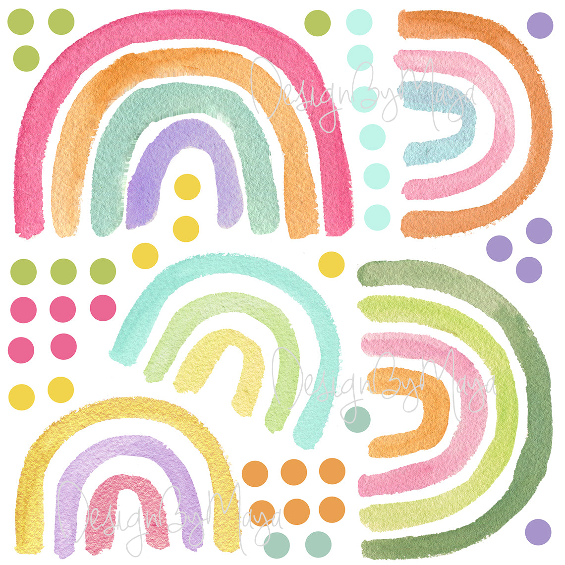 Baby Rainbow Unicorns- Fabric Nursery Wall Art Decals