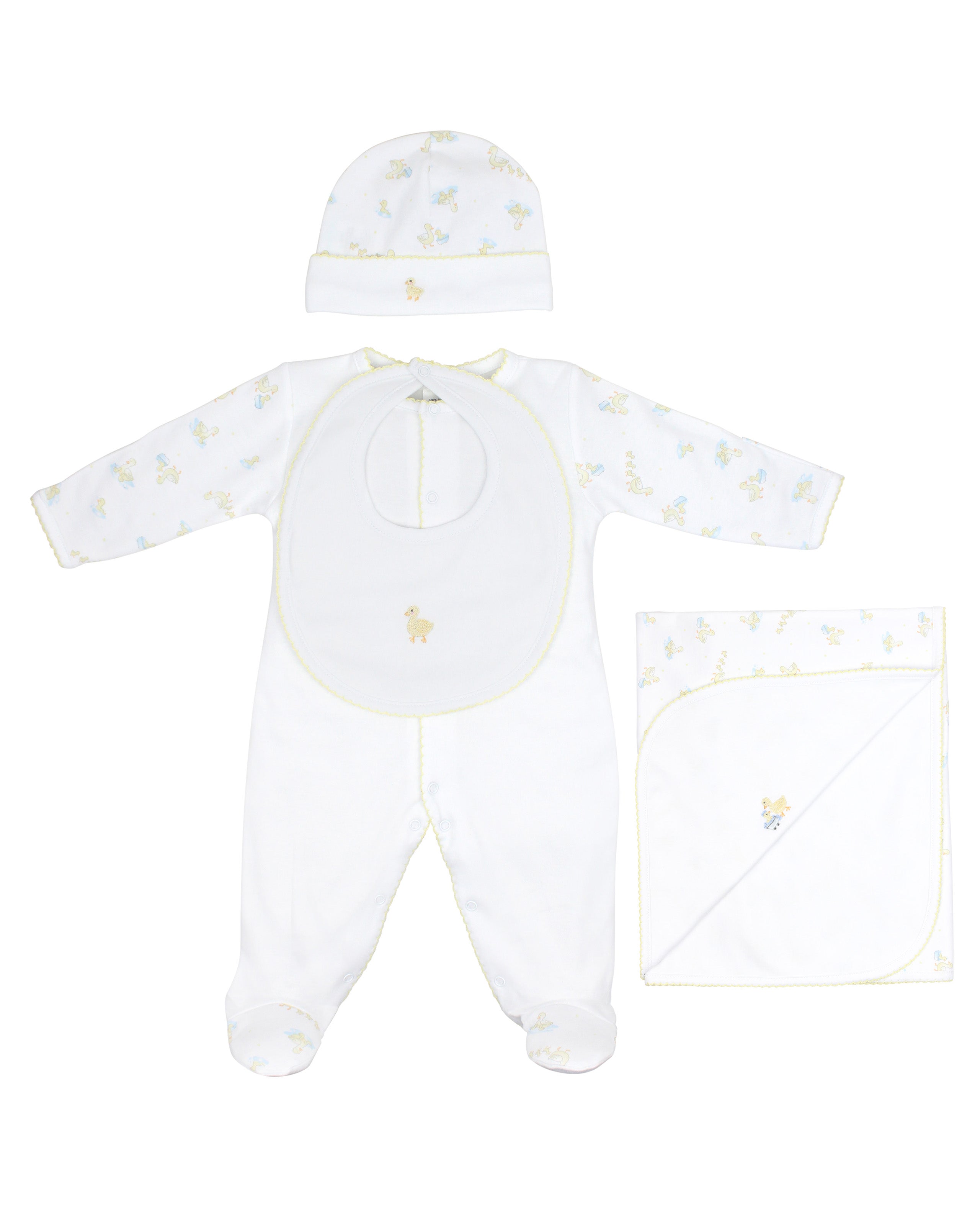 Bath Time Embroidery And Printed Set 4 Pieces | Baby Unisex