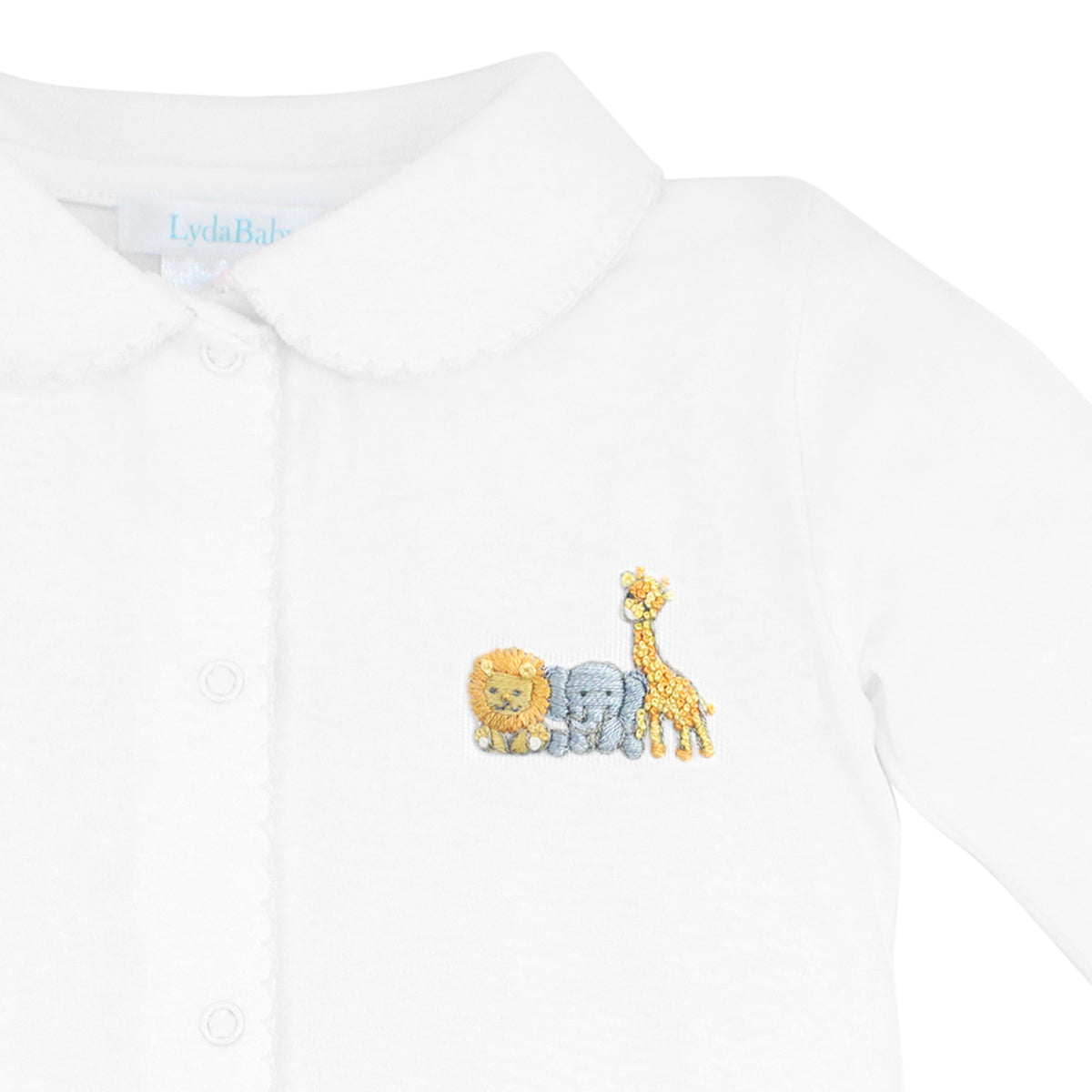 Baby Safari Animals Embroidery Footie | Baby Unisex