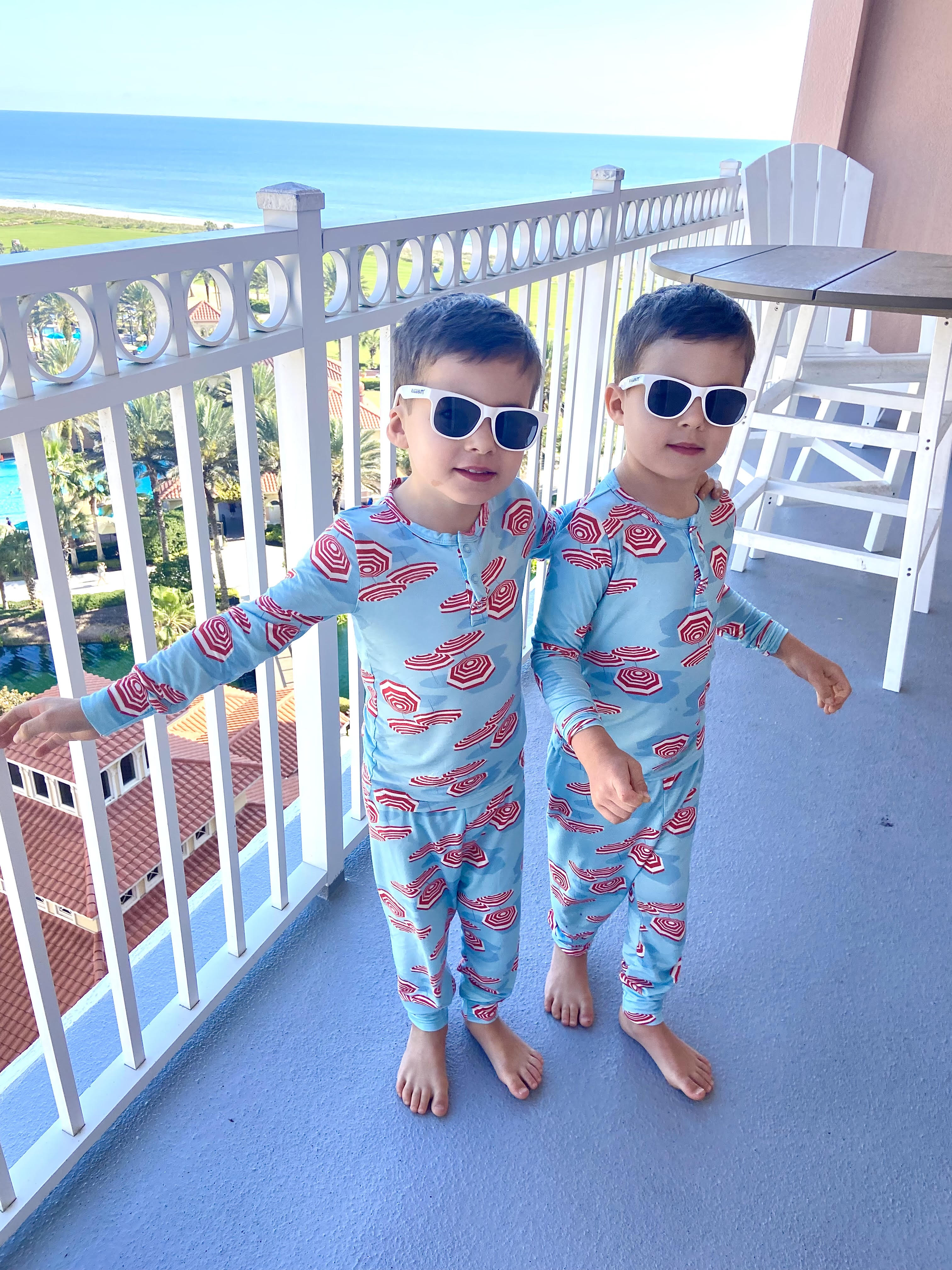 Amalfi Coast Red Beach Umbrella Two-piece Set