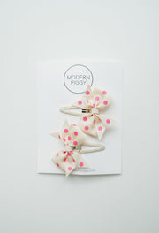 Pink Polka Dot | Snap Clip Set