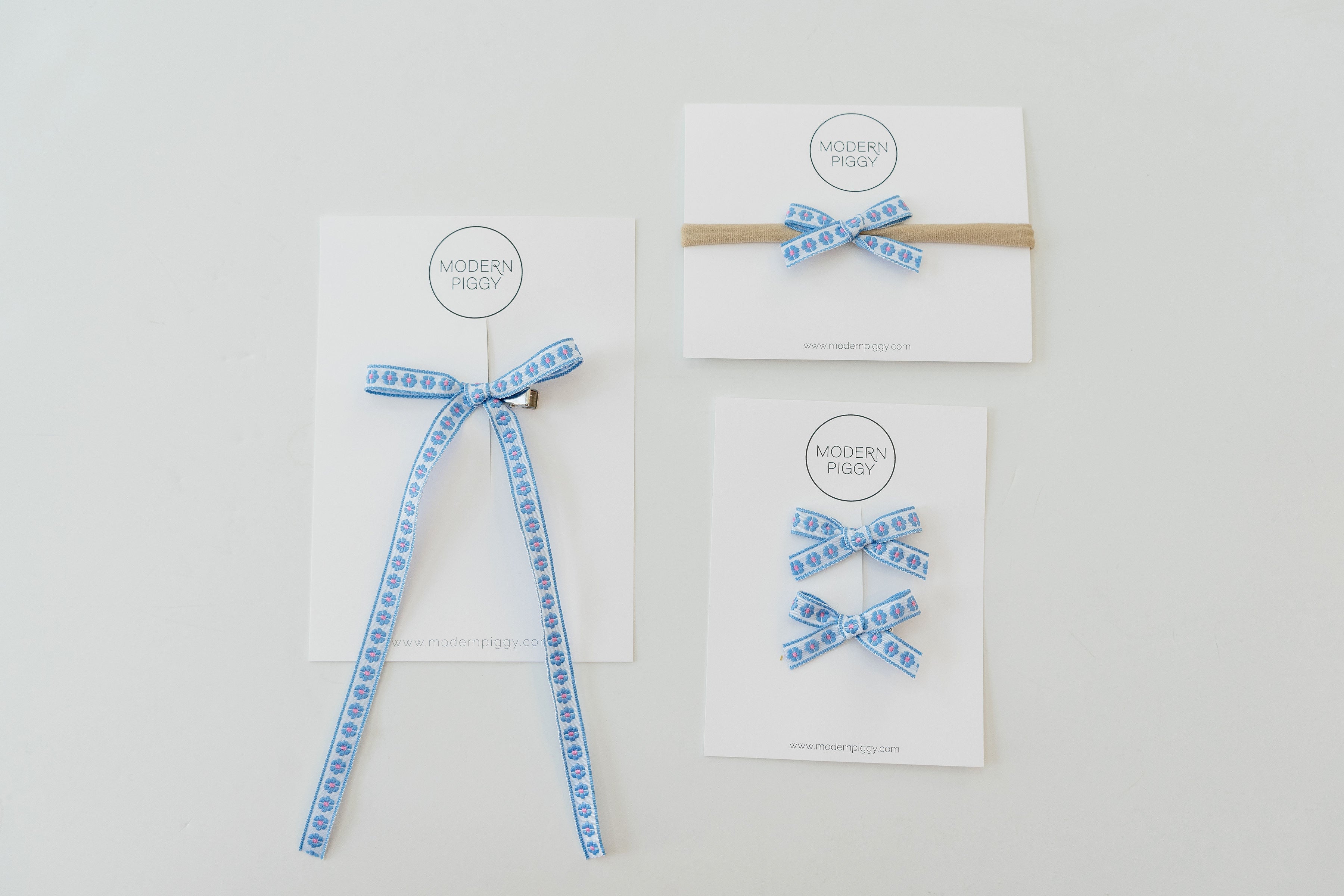 Daisy Chain- Blue  | Ribbon Bow