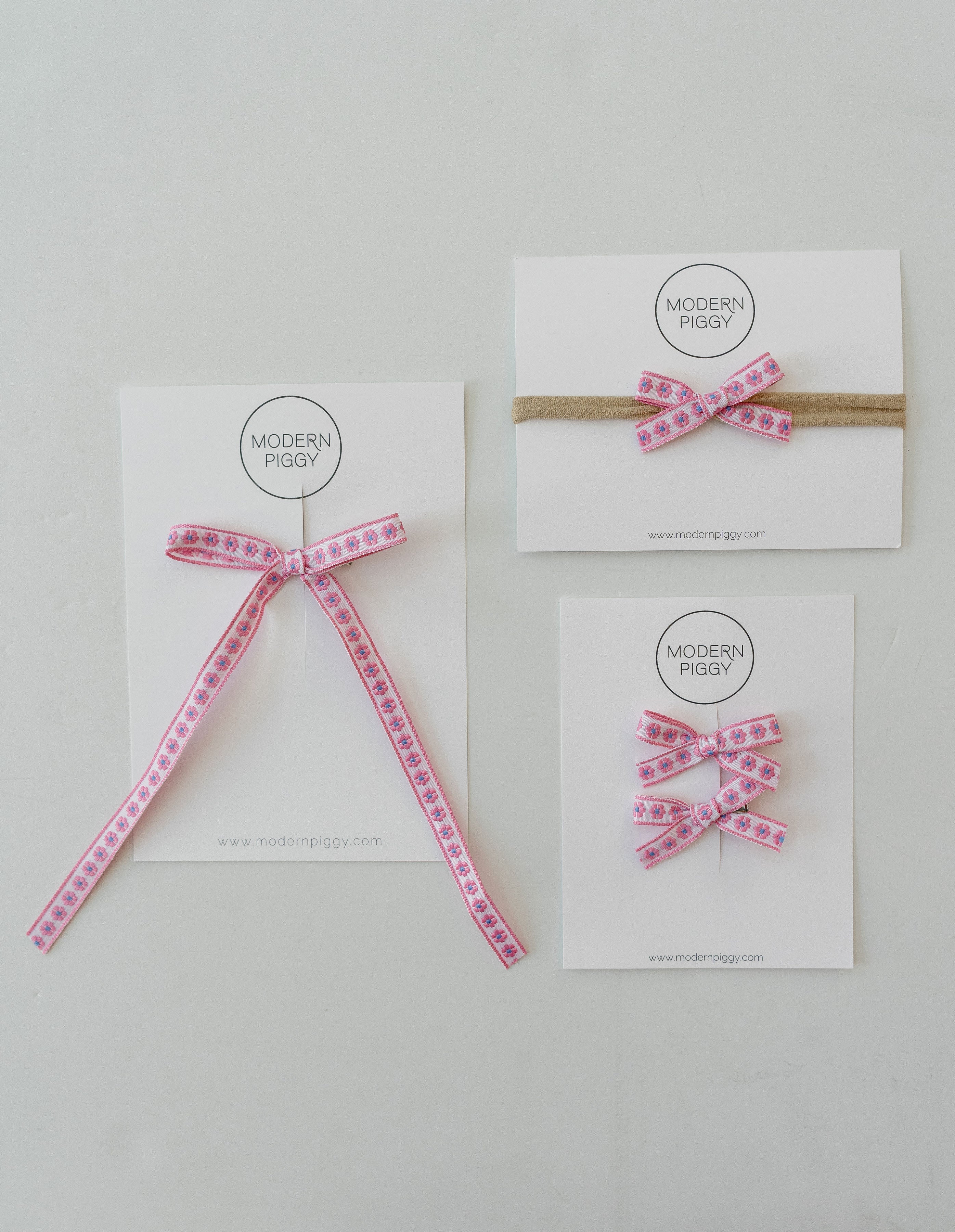 Daisy Chain- Pink | Statement Ribbon Bow