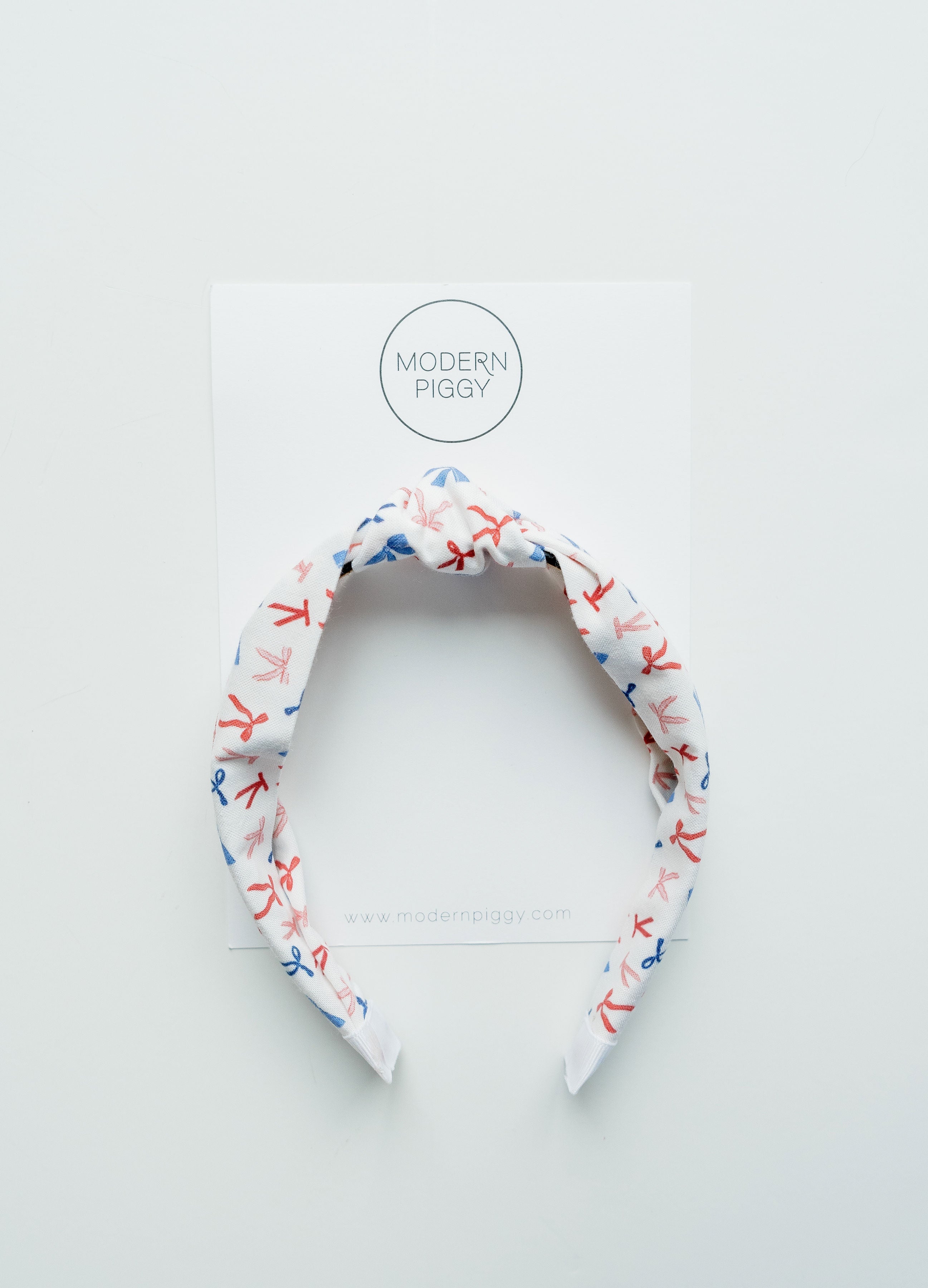 Red White And Bow | Knotted Headband