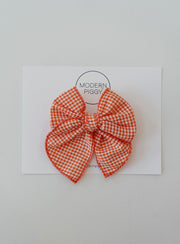 Citrus Check | Pigtail Set - Petite Party Bow