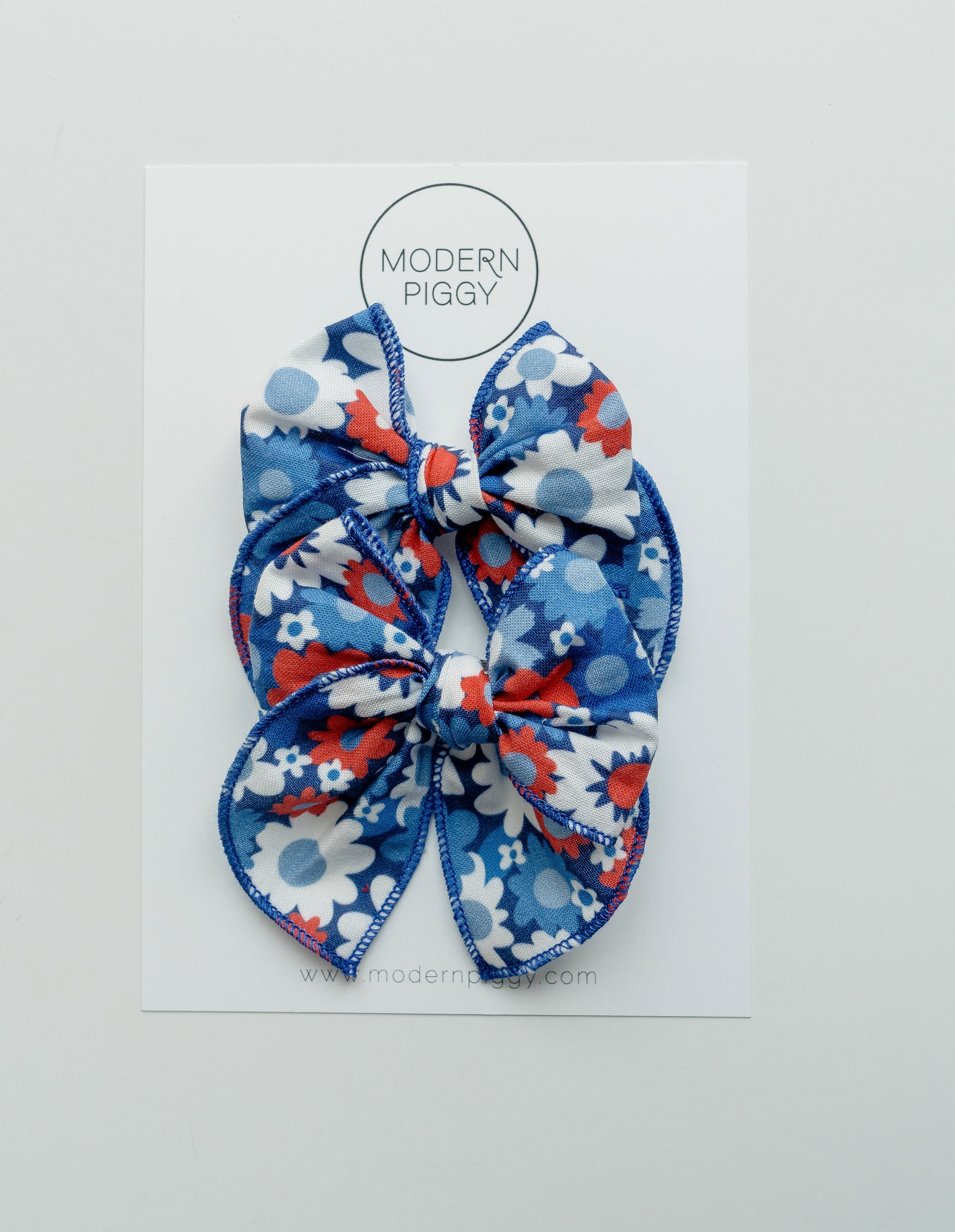 Freedom Floral | Pigtail Set - Petite Party Bow