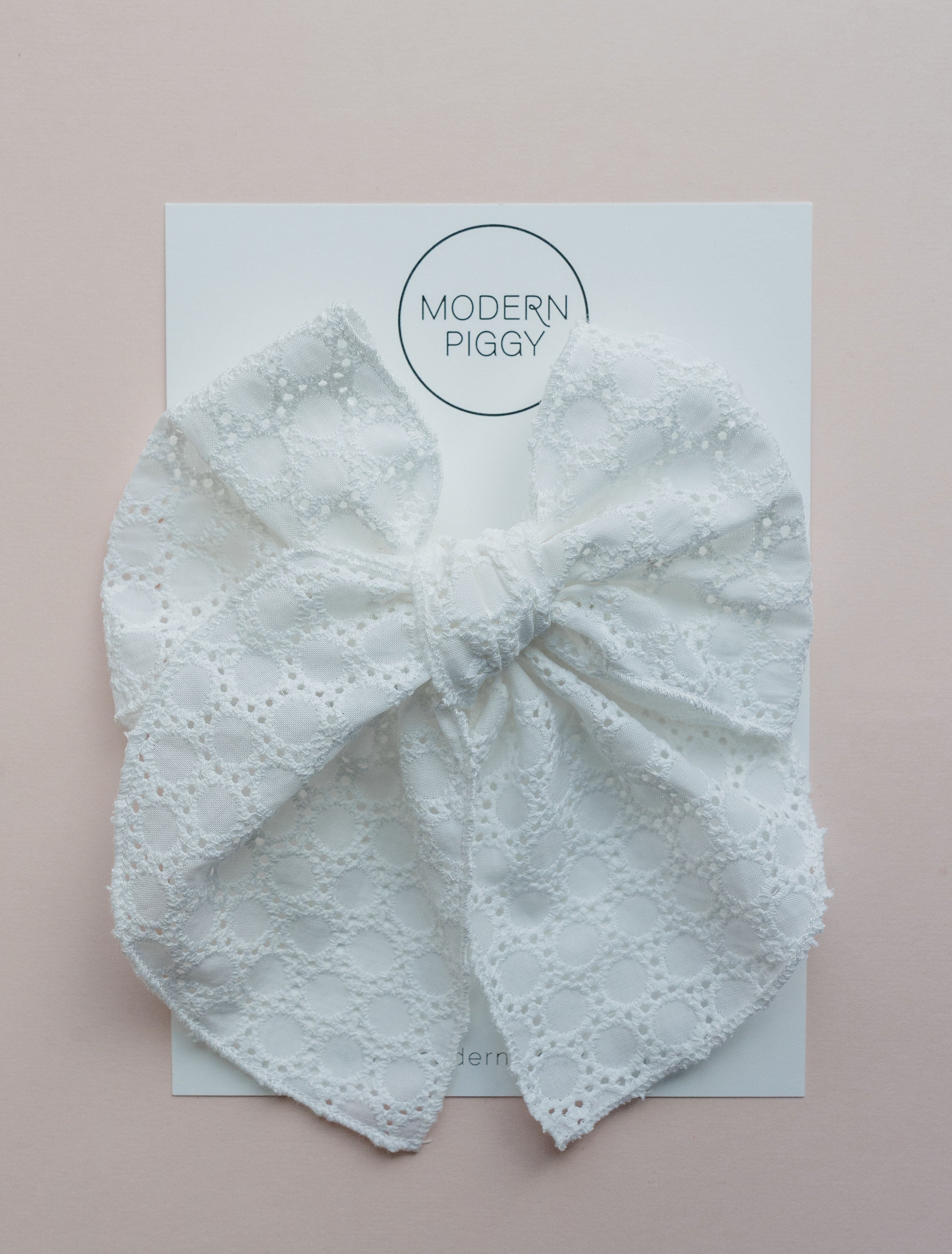 White Eyelet | Party Bow