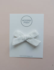 White Eyelet | Hand-tied Bow