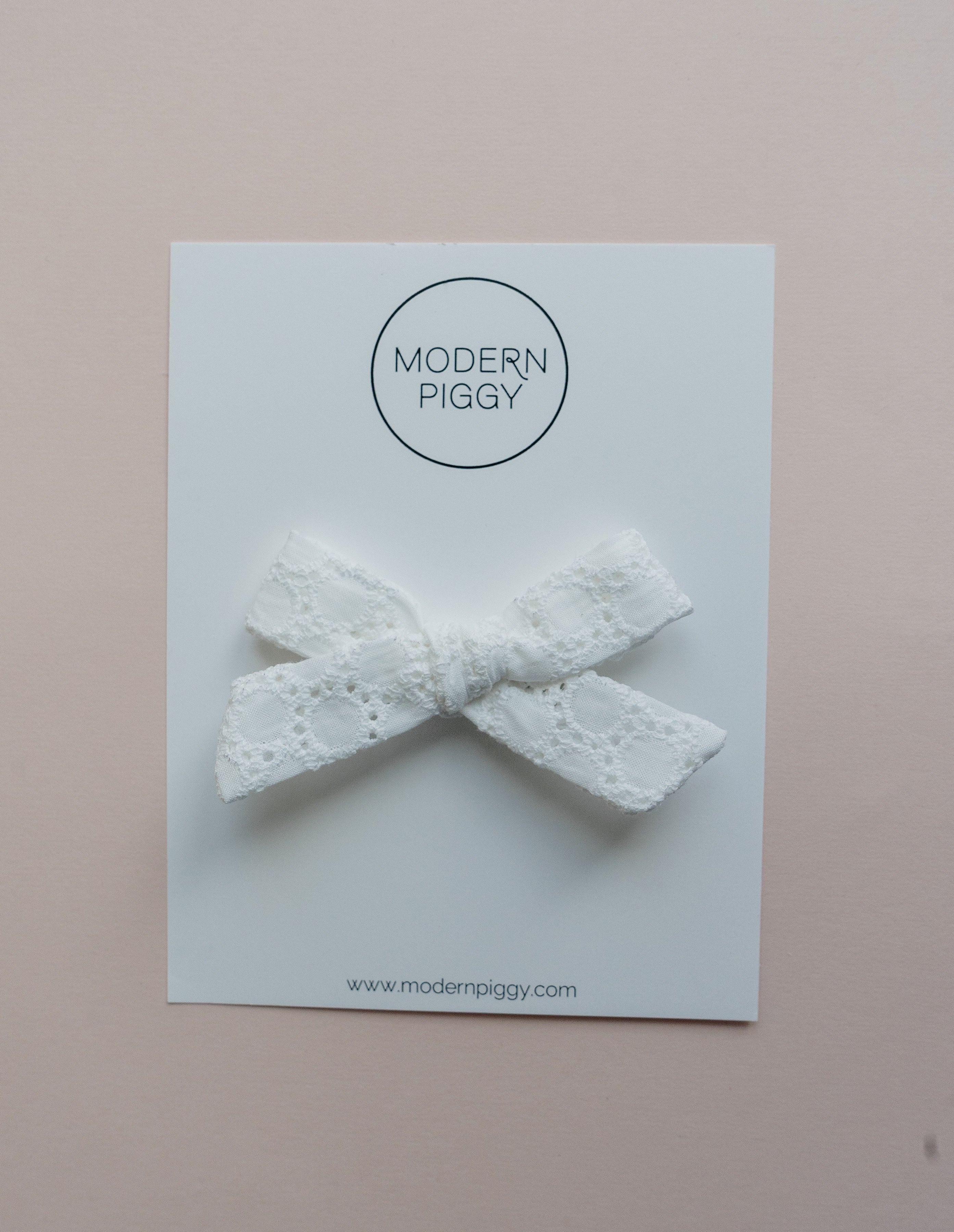 White Eyelet | Hand-tied Bow