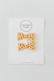 Daisy Chain- Yellow | Mini Ribbon Bow Set